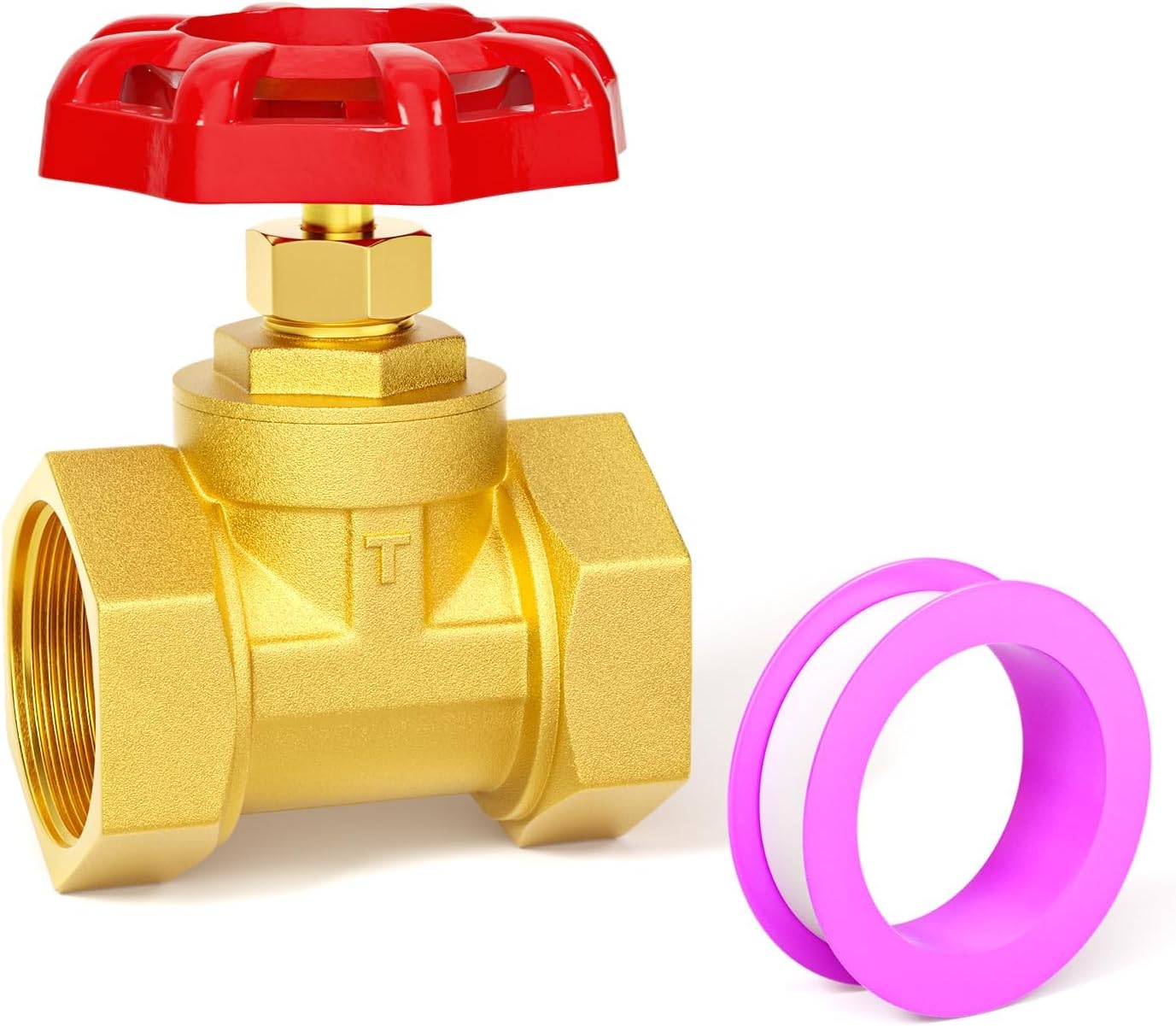 GASHER Brass industrial Globe Valve, DN50 2" Female with Wheel Handle, Heavy Duty Globe Valve Tool For Water, Oil, Gas 1Pc