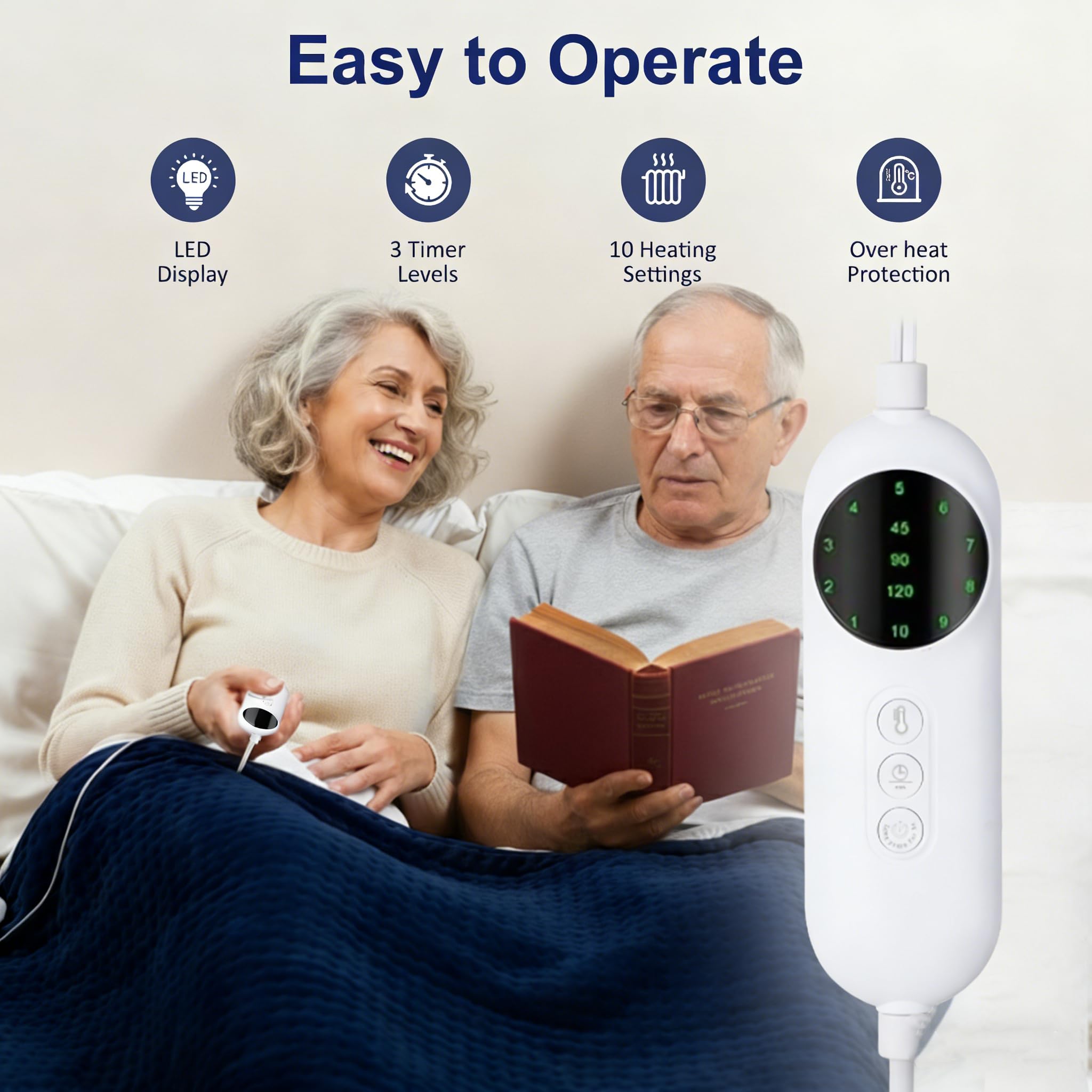 Almohadilla de calefacción, almohadilla de calefacción eléctrica de 40 x 20 pulgadas para tecnología de calefacción de espalda, cuello, hombro, vientre, ultra suave, almohadilla de calor de terapia