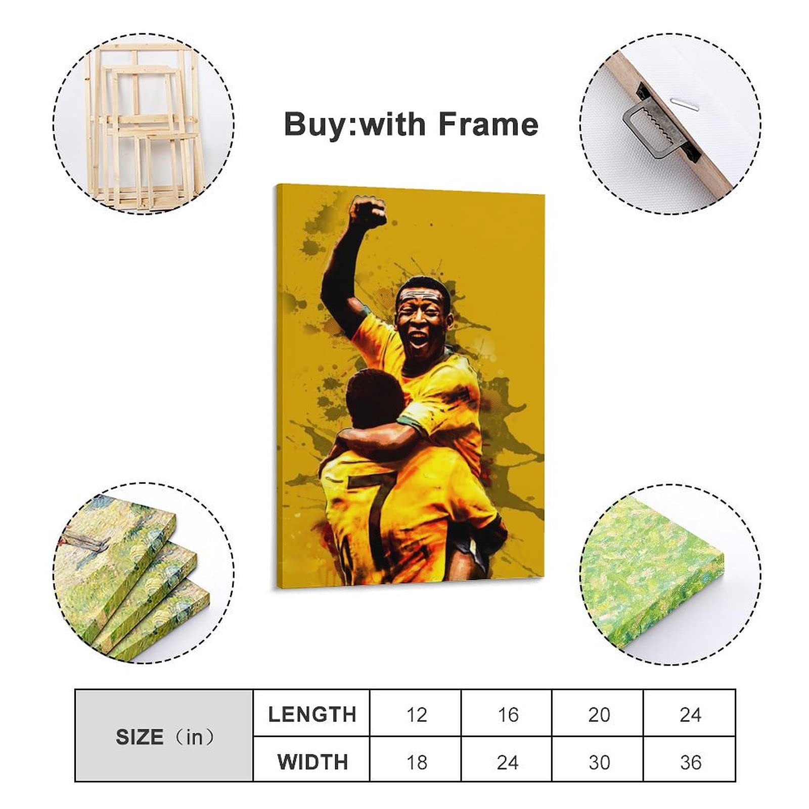 Amazon.co.jp: PELE ペレの有名なサッカー選手 アートパネル