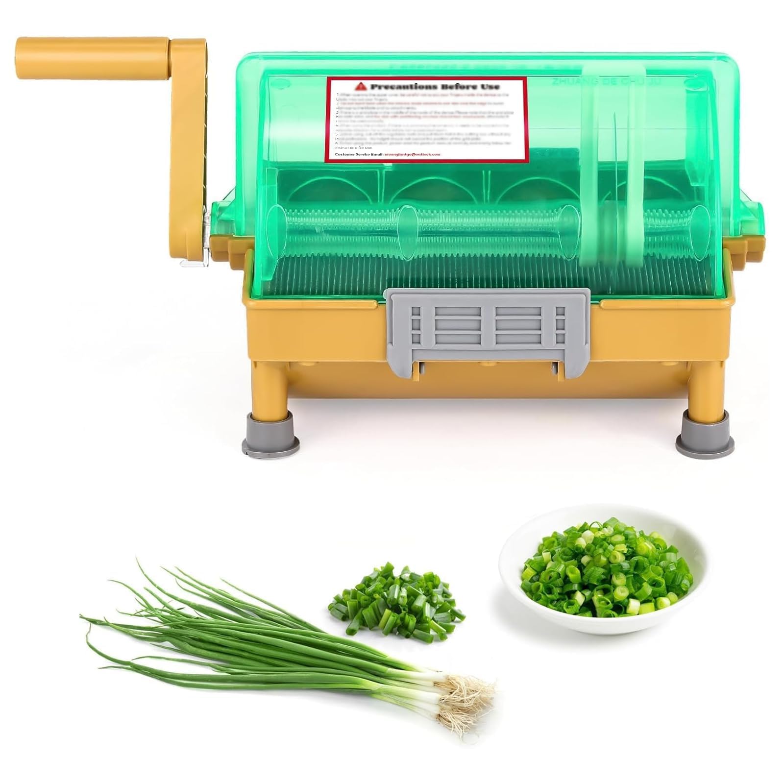 Tritatutto a manovella per verdure con lama in acciaio inox, per tritare erbe e aglio in pochi secondi