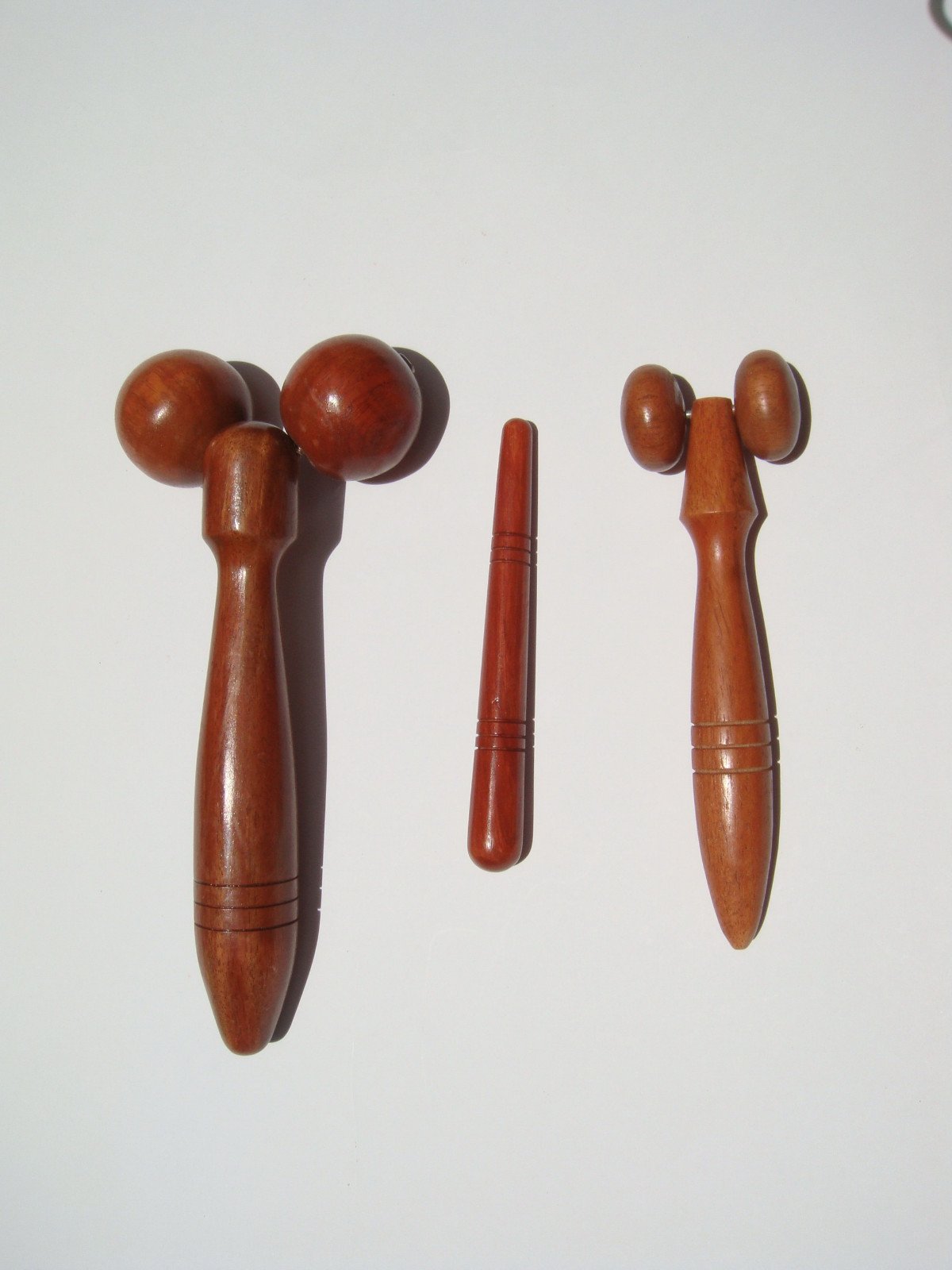 3 Different Shaps Reflexology Thai Body Hand Massage Wooden Sticks