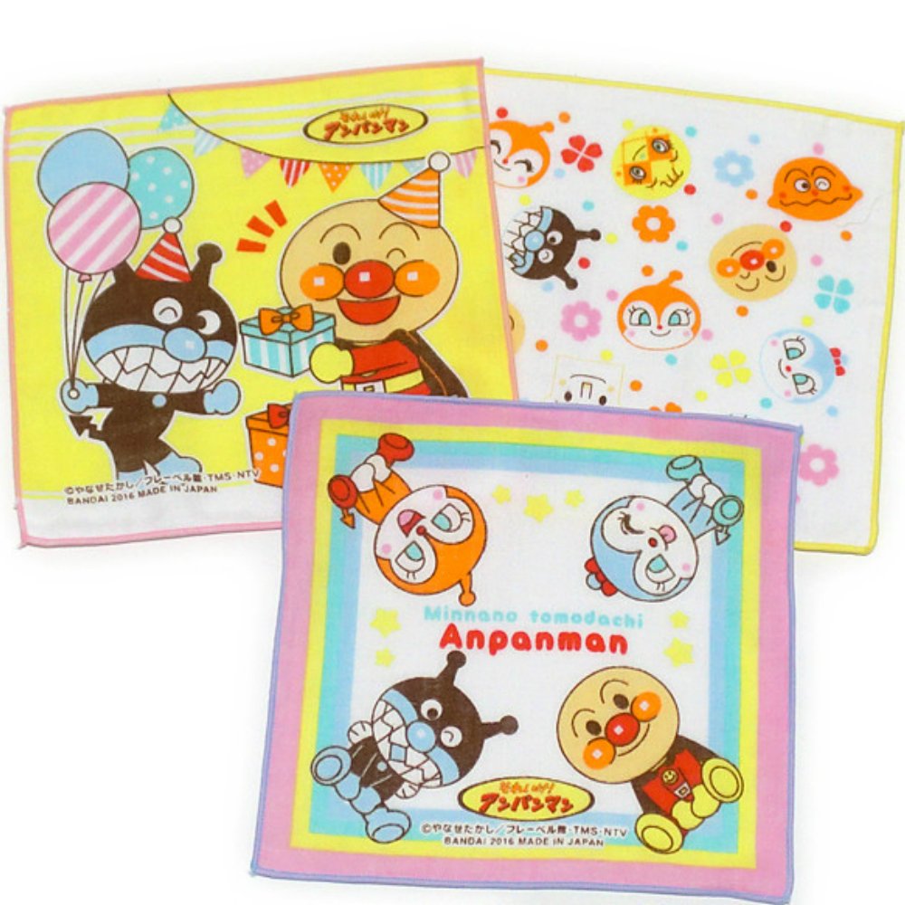 Amazon.co.jp: アンパンマン ガーゼハンカチ 3枚セット 19×19cm