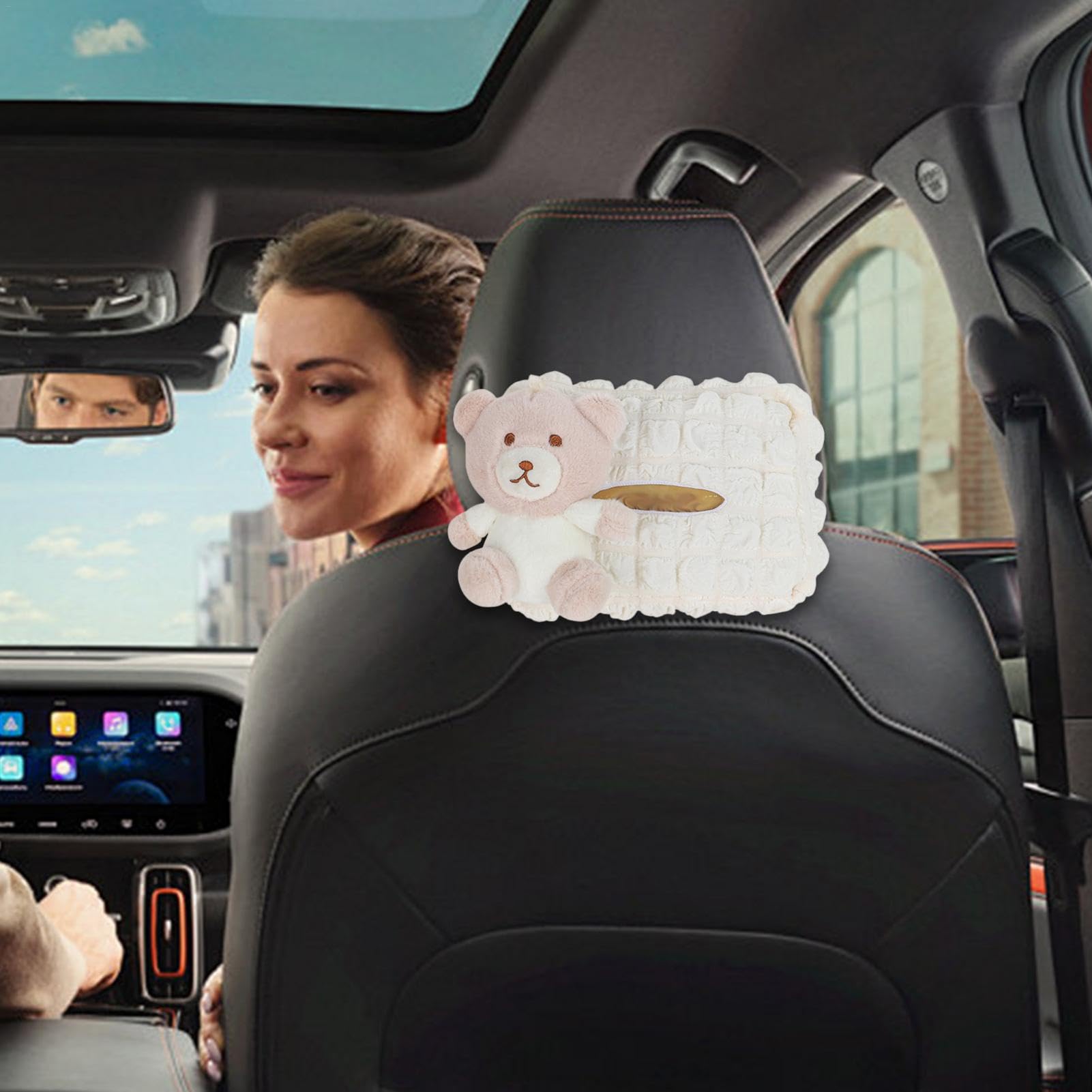 Portafazzoletti A Forma Di Orsetto – 2 In 1 Con Scomparto Rifiuti, Per Auto E Casa, In Peluche