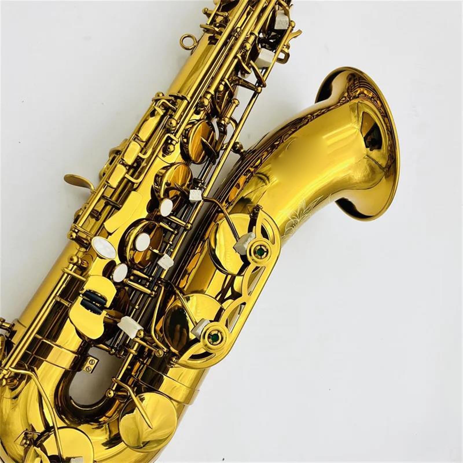 Początkujący Student Profesjonalny Saksofon Saksofon Tenorowy Bb Płaski Mosiężny Instrument Muzyczny Z Etui profesjonalny Saksofon (Color : Leather bag)