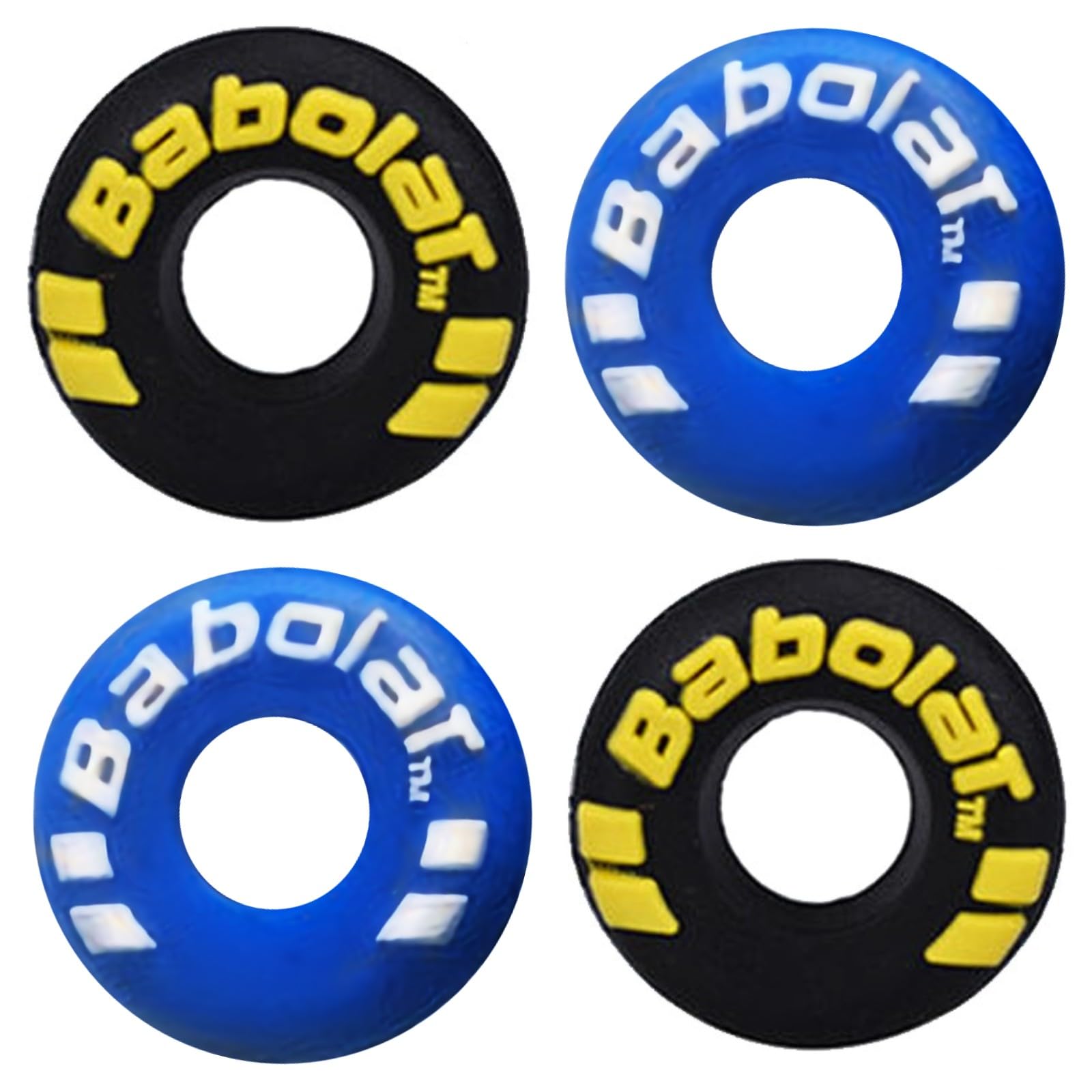 XIXILINRUIYUN 4 Pcs Rubber Tire Shape Vibration Dampener Durable Tennis Racket Shock Absorber Soft Tennis Accessory Great for Tennis Players… (black&blue)