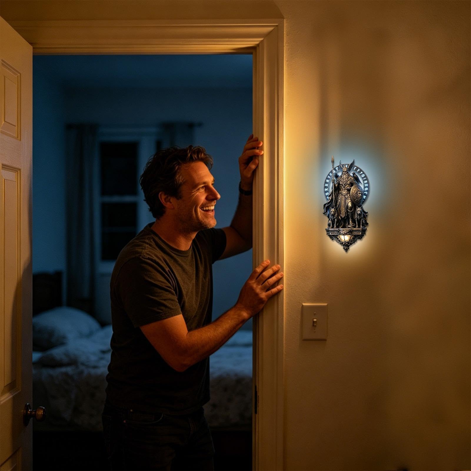Lampada da parete gotica | Lampada da camera con angelo – Decorazione da parete Luci notturne | per i proprietari di abitazioni, soggiorno, camera da letto, studio, dormitorio, appartamento