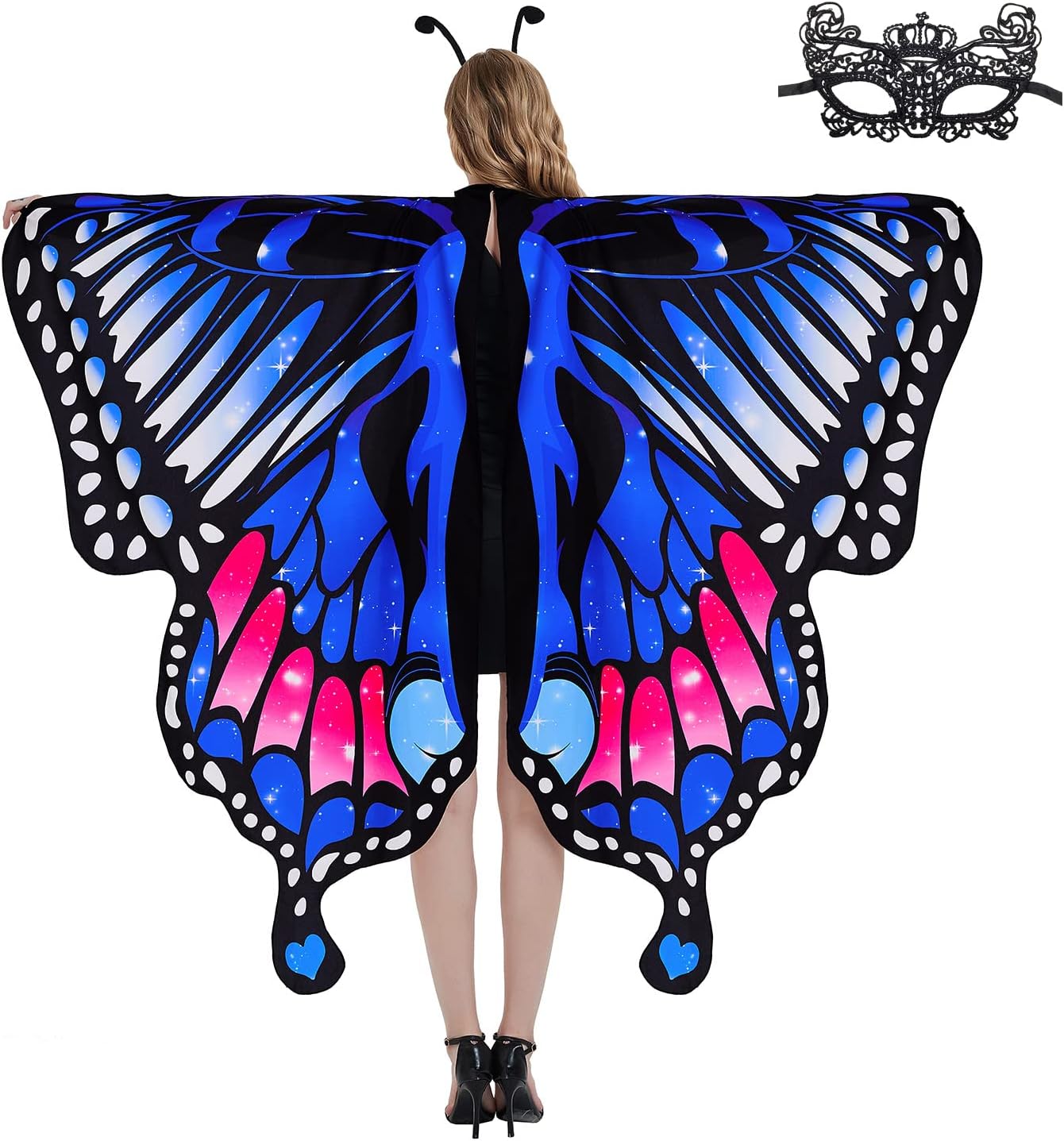 YLUNNU Butterfly Wings Costume for Women Halloween Fairy