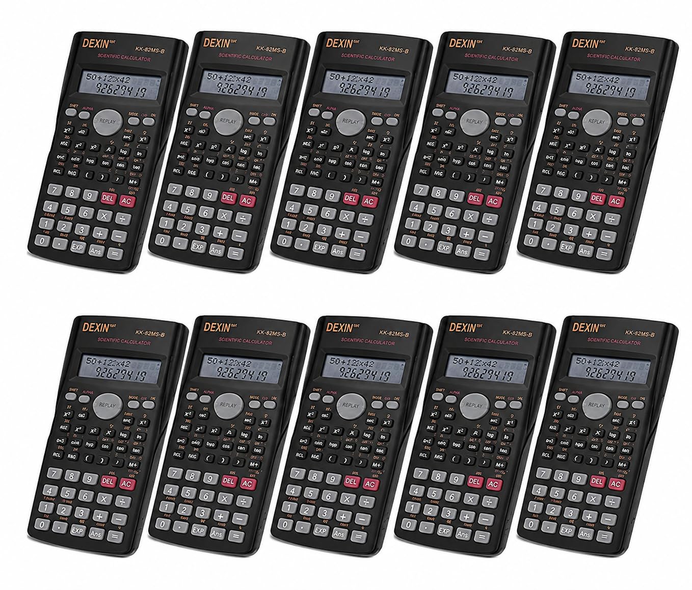10 PCS Scientific Engineering Calculator, 2-Line Display Multi-Function Math Calculator, Portable Calculators for Middle School, College, Teachers and Office