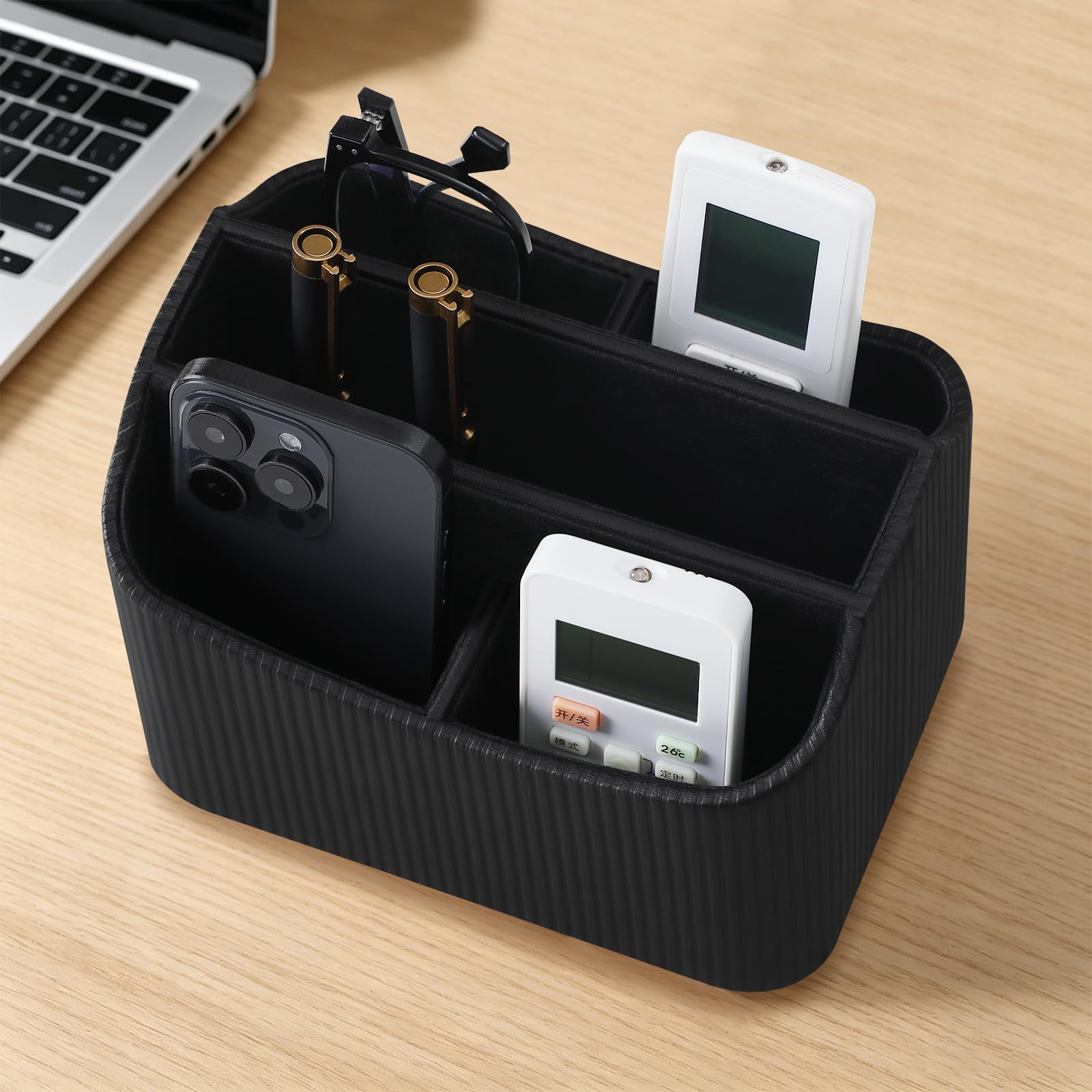 360° drehbarer TV-Fernbedienungshalter, Schreibtisch-Fernbedienungs-Organizer, Schwarz