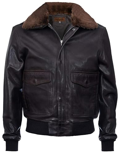 Men's Air Force A2 USAF Pilot Aviator Real Leather Flight Bomber Jacket