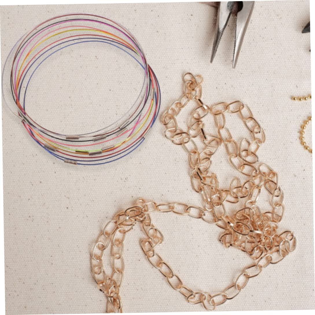 Naszyjniki, wisior, naszyjnik typu Choker, naszyjnik typu Choker naszyjnik z pamięcią drutu Choker sznurek naszyjnik ustalenia mieszana stal do wyrobu biżuterii DIY 46cm 12szt