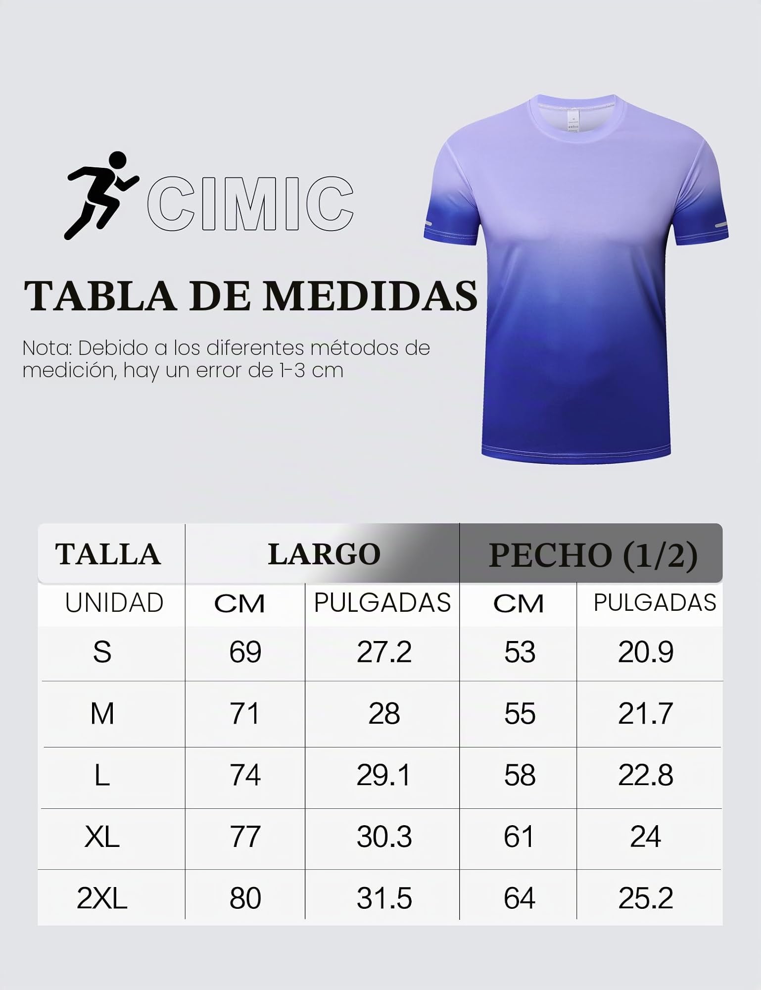 Cimic 1 o 3 Piezas Camiseta Deporte Hombre, Impresión Camisetas Manga Corta Hombre, Secado Rápido Respirable para Running Gimnasio