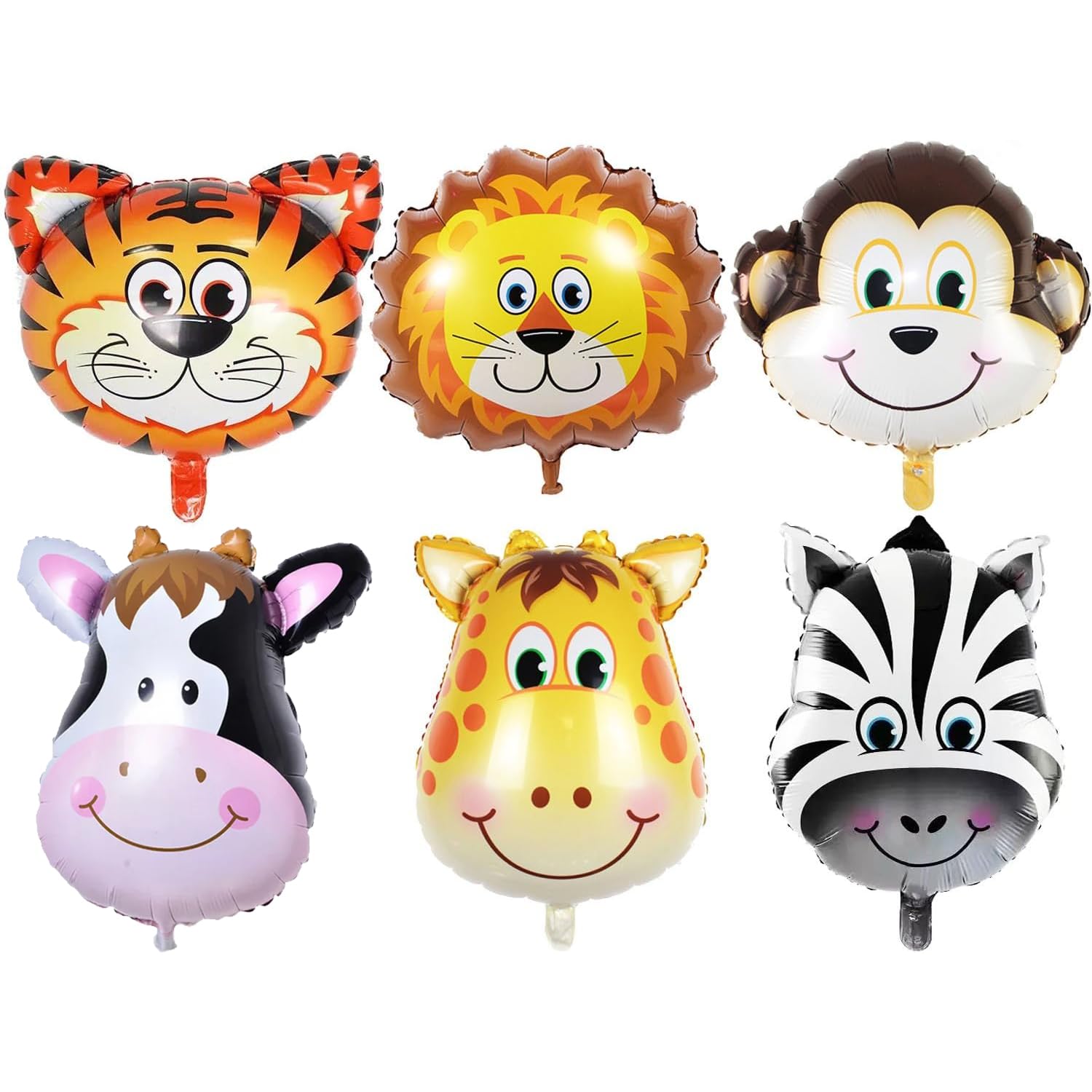 Party Propz Animal Foil Balloons - Huge 6 Pcs | Jungle Theme Balloons For Decoration | Latex, Foil Balloons For Decoration | Animal Party Balloons For Decoration | Balloon For Birthday