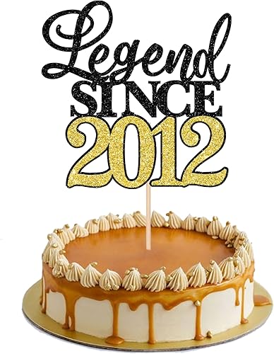 Rsstarxi 1 paquete de decoración para tartas Legend Since 1983 con purpurina negra y dorada de cuarenta saludos a 40 cumpleaños, para hombres y