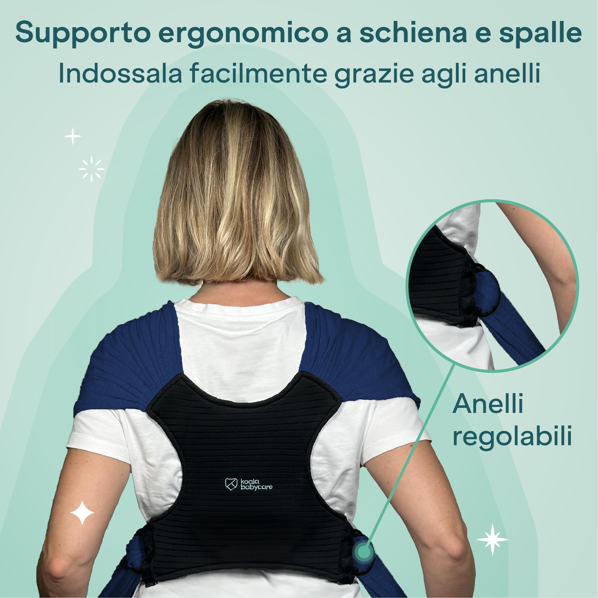 Koala Babycare Fascia Porta Bebe Neonato Facile da Indossare, Regolabile e Unisex - Marsupio Neonati Multiuso Adatto Fino a 9kg - Fascia Porta Bambino Antracite