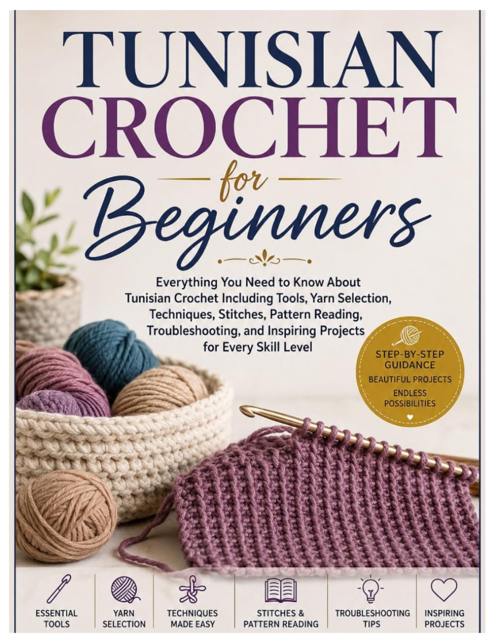 Tunisian Crochet for Beginners: Everything You Need to Know About Tunisian Crochet Including Tools, Yarn Selection, Techniques, Stitches, Pattern Reading, Troubleshooting & Inspiring Projects for All