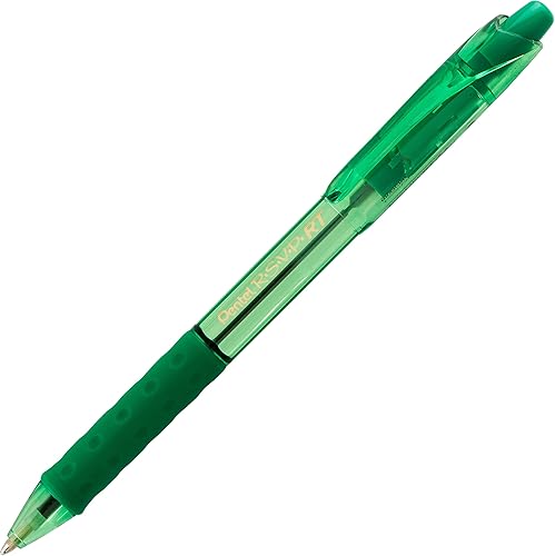 Miniatura 3 de Pentel RSVP RT Colors Bolígrafo retráctil, (0.039 pulgadas), línea media, barril, tinta verde, caja de 12 unidades (BK93CRD-D)