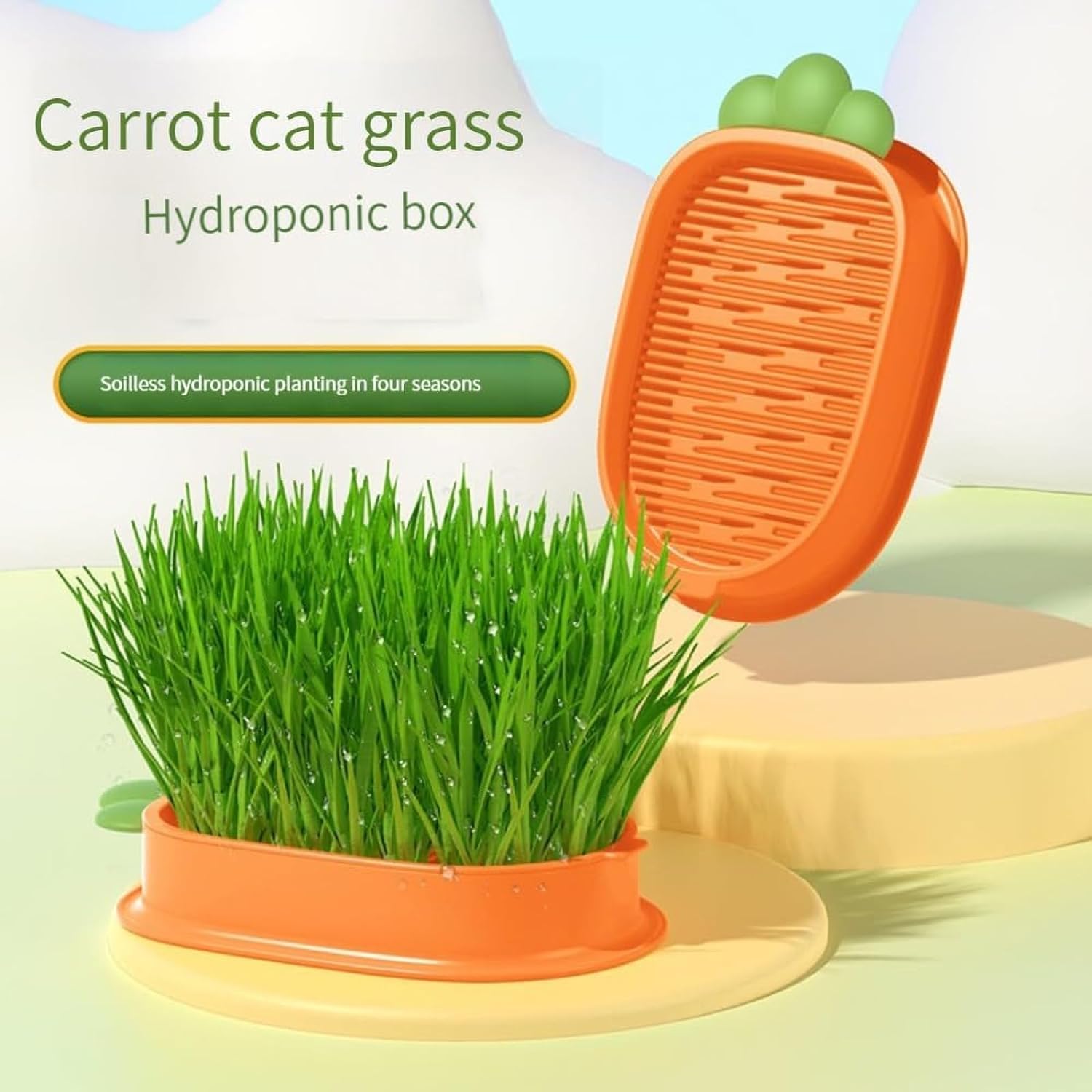 2 Piezas Caja hidropónica para Gatos ,Macetas Hidropónicas para el Cultivo de Menta para Hierba para Gatos
