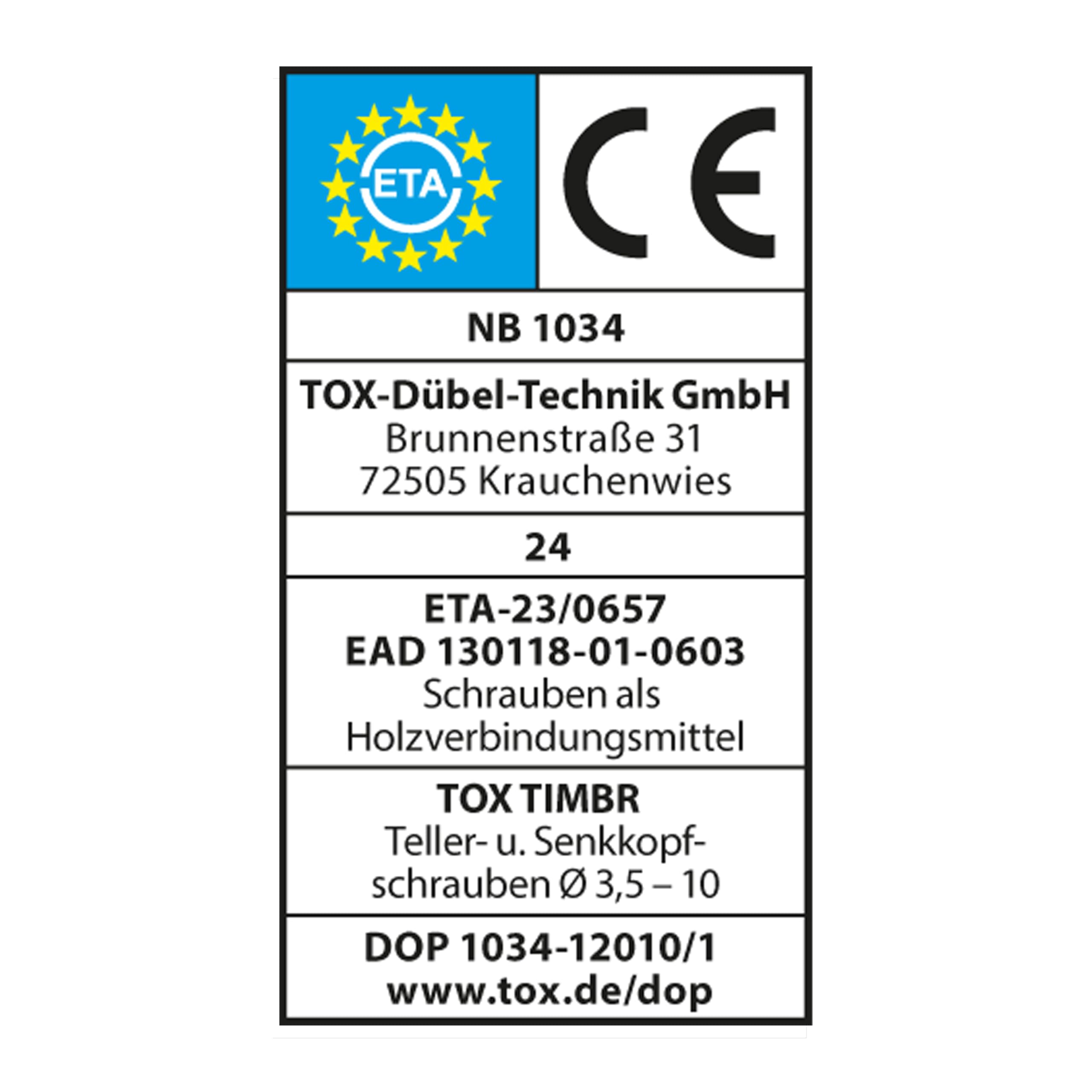 TOX Holzbauschrauben TIMBR TK 8,0 x 320 mm, blau verzinkt mit Tellerkopf, TX40, Schrauben für leichtes Eindrehen und hohe Tragfähigkeit im Holzbau, 50 Stück im Karton, inkl. 1x Bit, 1120804180320