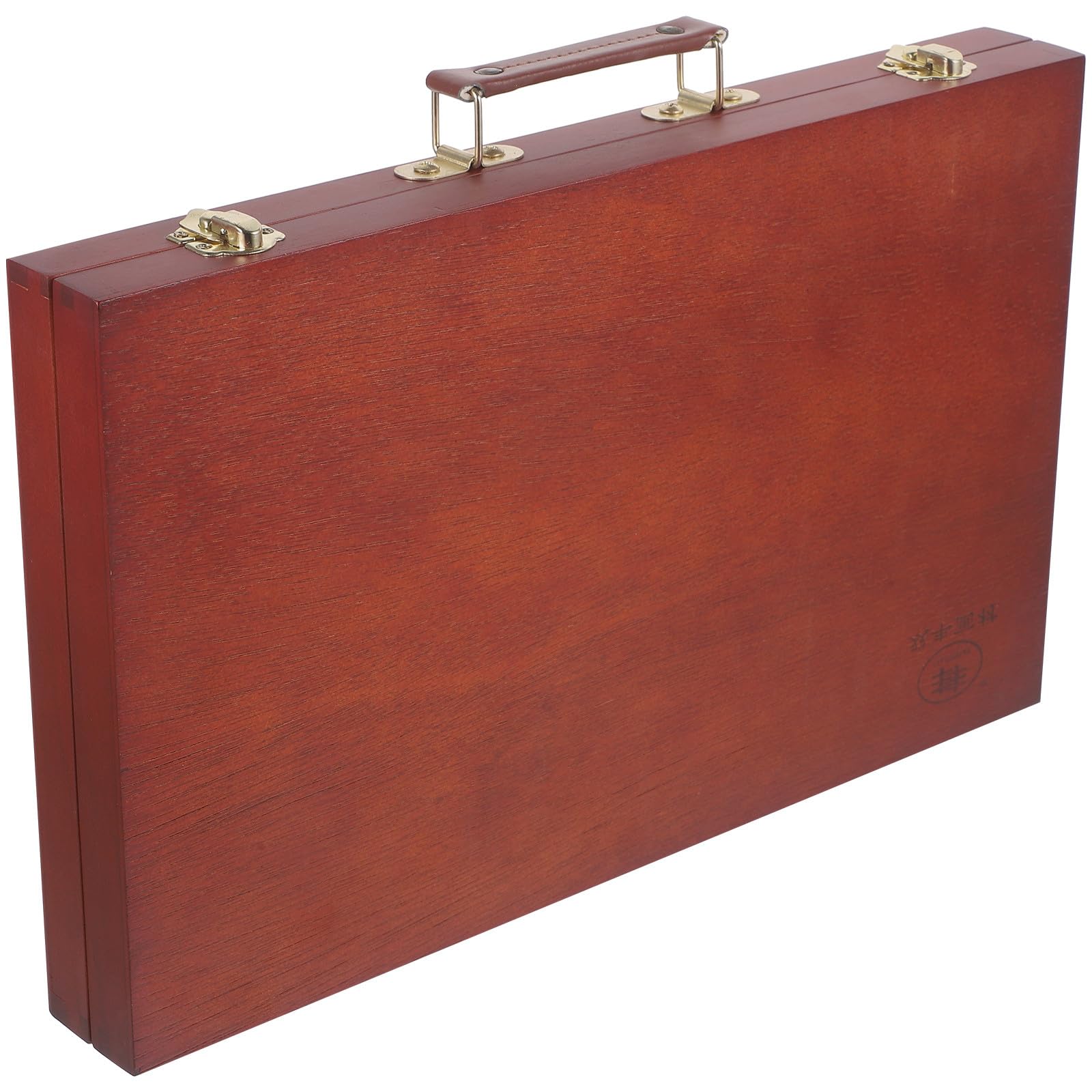 Boîte à Outils de Peinture Bois avec Poignée Confortable Rangement Compact et Compartiments Sécurisés pour Stylos Pigments et Accessoires Artistes