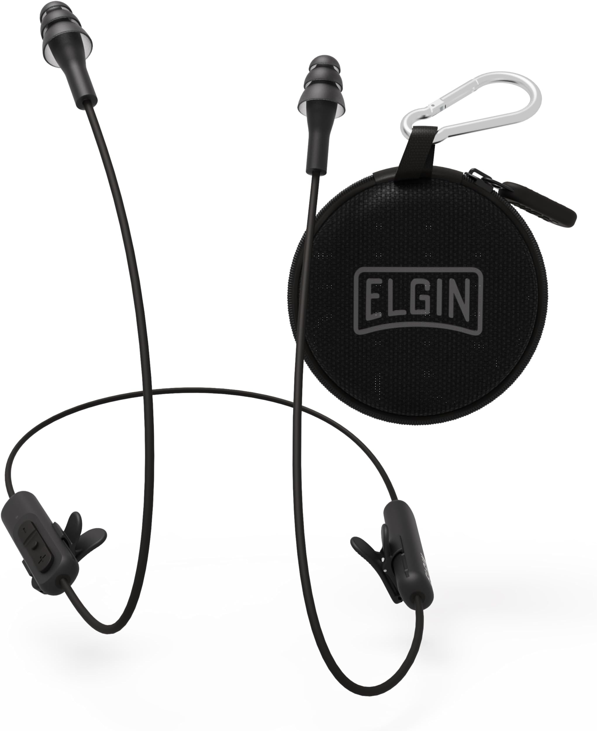 Elgin Ruckus Wireless Bluetooth Earplug Headphones, 25 dB Noise Reduction Ear Plug Earbuds, Noise Cancelling Mic, 12 Hour Battery, IP65 sweatproof, OSHA Compliant Hearing Protection, Work Safety