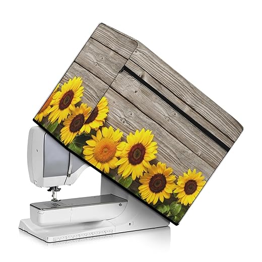 Kathyboom Sunflower Board Sewing Machine Dust Cover Universal for Most Standard Singer & Brother Machines,Durable Quilted Dust Cover Protection Decor