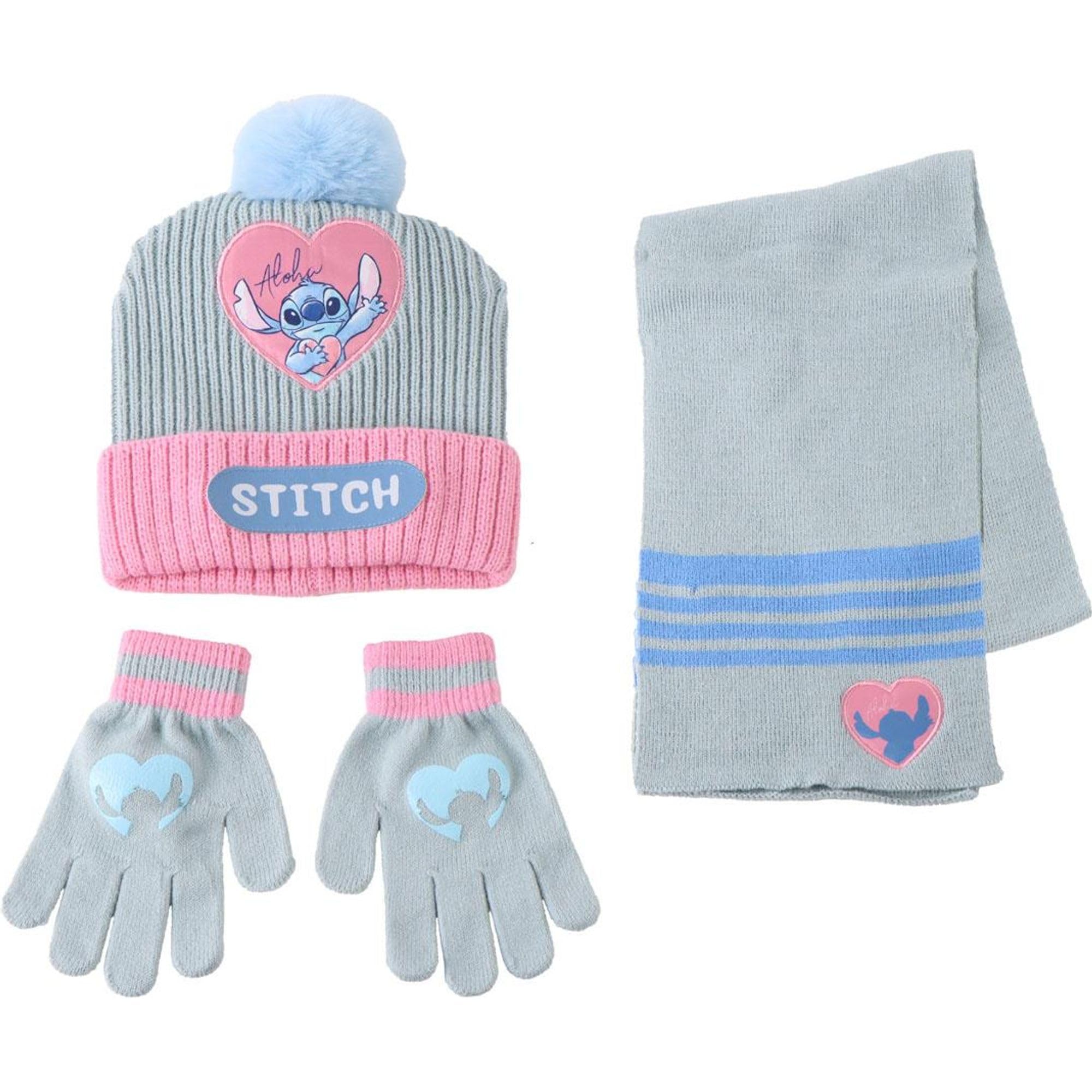 Disney Unisex Kids Multicoloured 3 Piece Hat, Gloves, Scarf Winter Stitch | Acotis - Textile