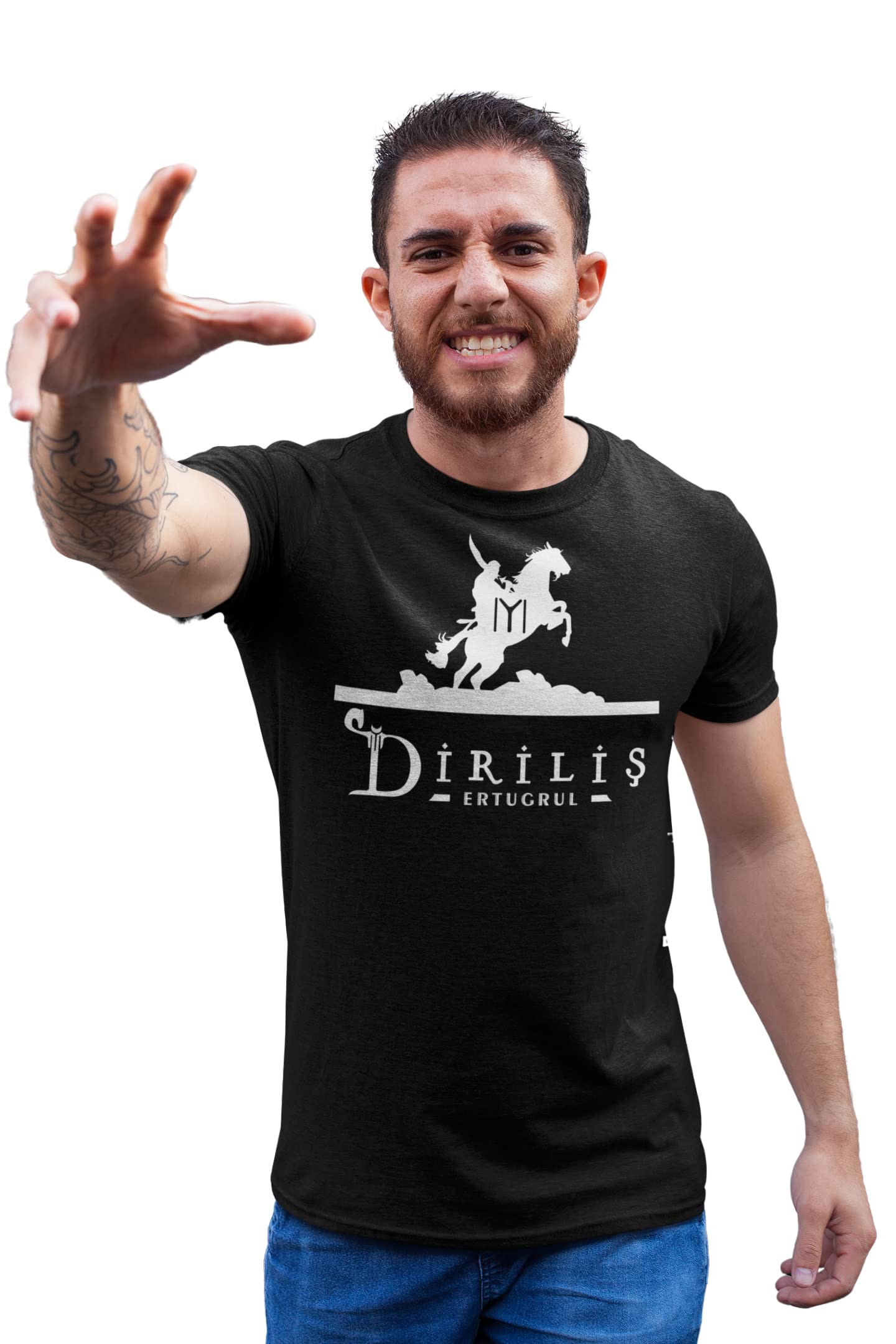 Aayansh CREATION Dirilis Ertugrul - Black - The Ertugrul Ghazi - 100% Cotton t-Shirt for Men with Soft Feel and a Stylish Cut