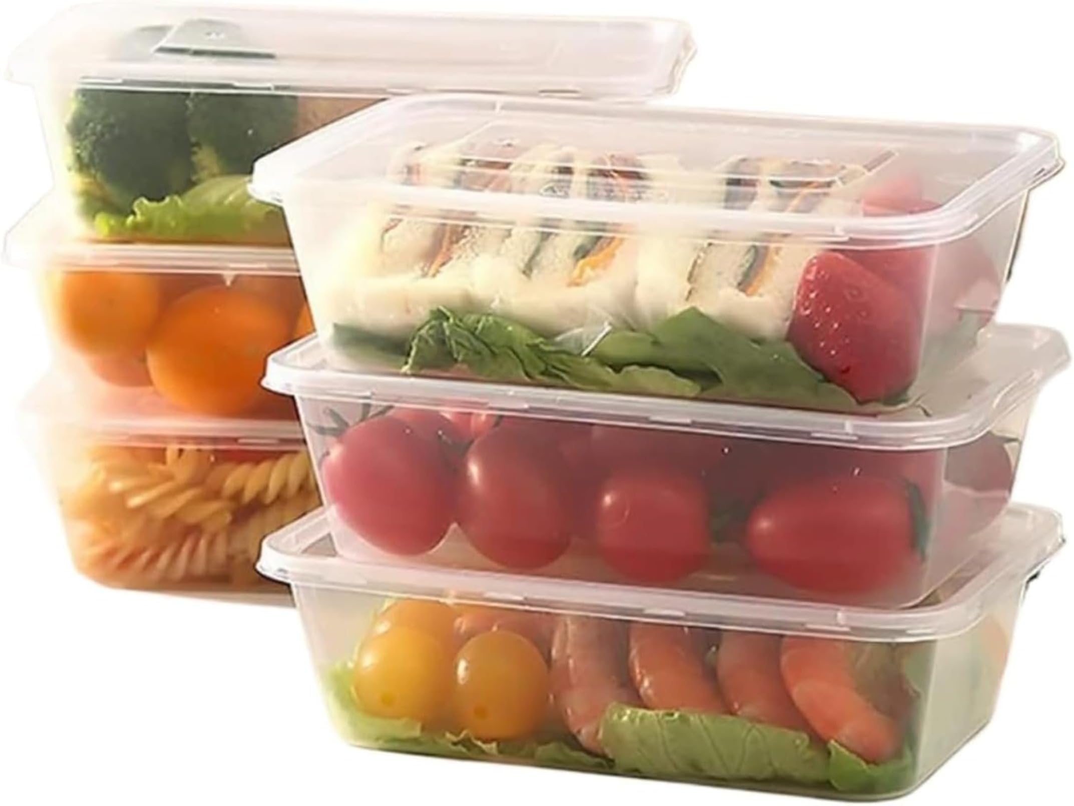 50pcs/100pcs/200pcs Square Food Storage Containers with Airtight Lids Reusable Deli Disposable Leak Proof Refrigerator Microwave Dishwasher Safe Storage Containers Tuppers Kitchen Utensils 750ml Pack of 50