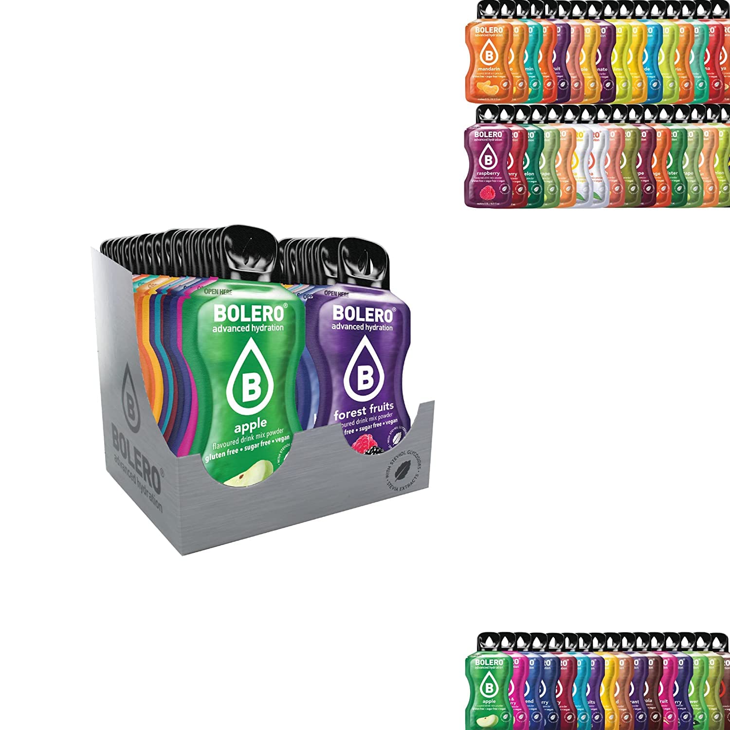 Bolero Drinks Kennenlernpaket STICKS MIX | 74x3g | erfrischendes zuckerfreies Getränkepulver mit Stevia gesüßt | Vitamin C | für Diabetiker | ein gesünderes Getränk für Familie und Freunde