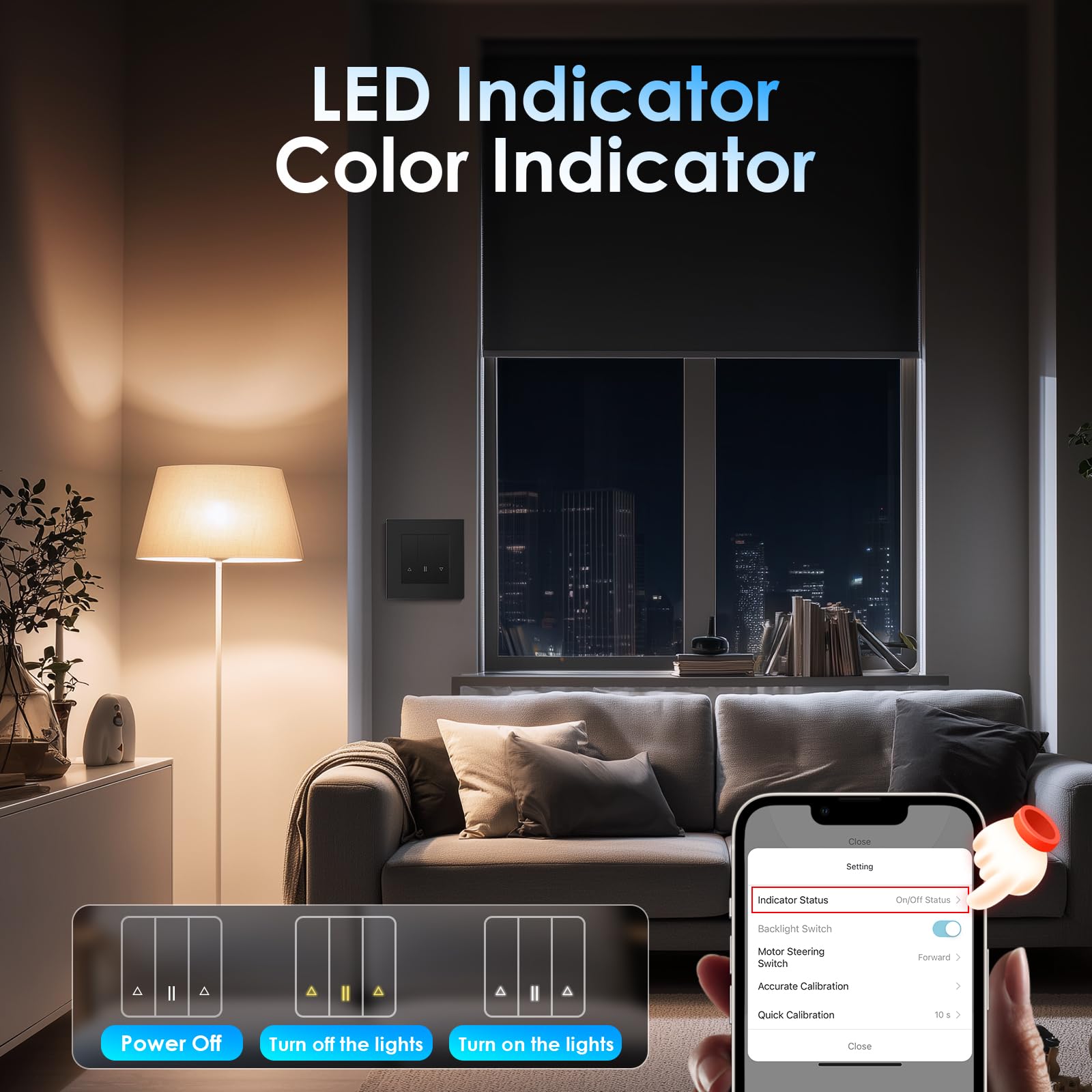 BSEED Smart Zigbee Interruptor para Persianas Compatible con Alexa/Google Home/Tuya,Smart Interruptor Empotrado Marco de PC con Temporizador(Requiere Cable Neutro y Gateway Hub),Negro