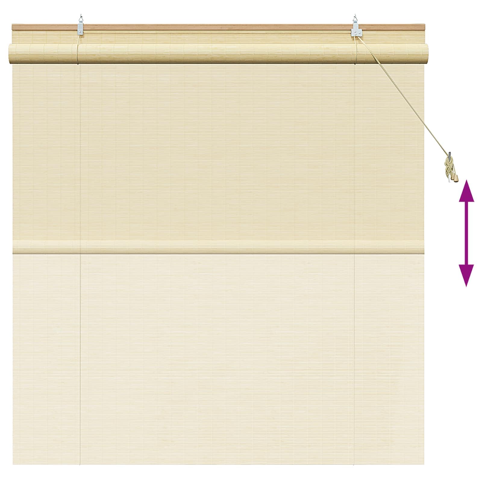 Store enrouleur en bambou naturel résistant aux UV - 130 x 160 cm - Occultant - Pour salon, chambre à coucher, chambre d'enfant, cuisine, salle de bain, bureau - Montage facile - Fixation