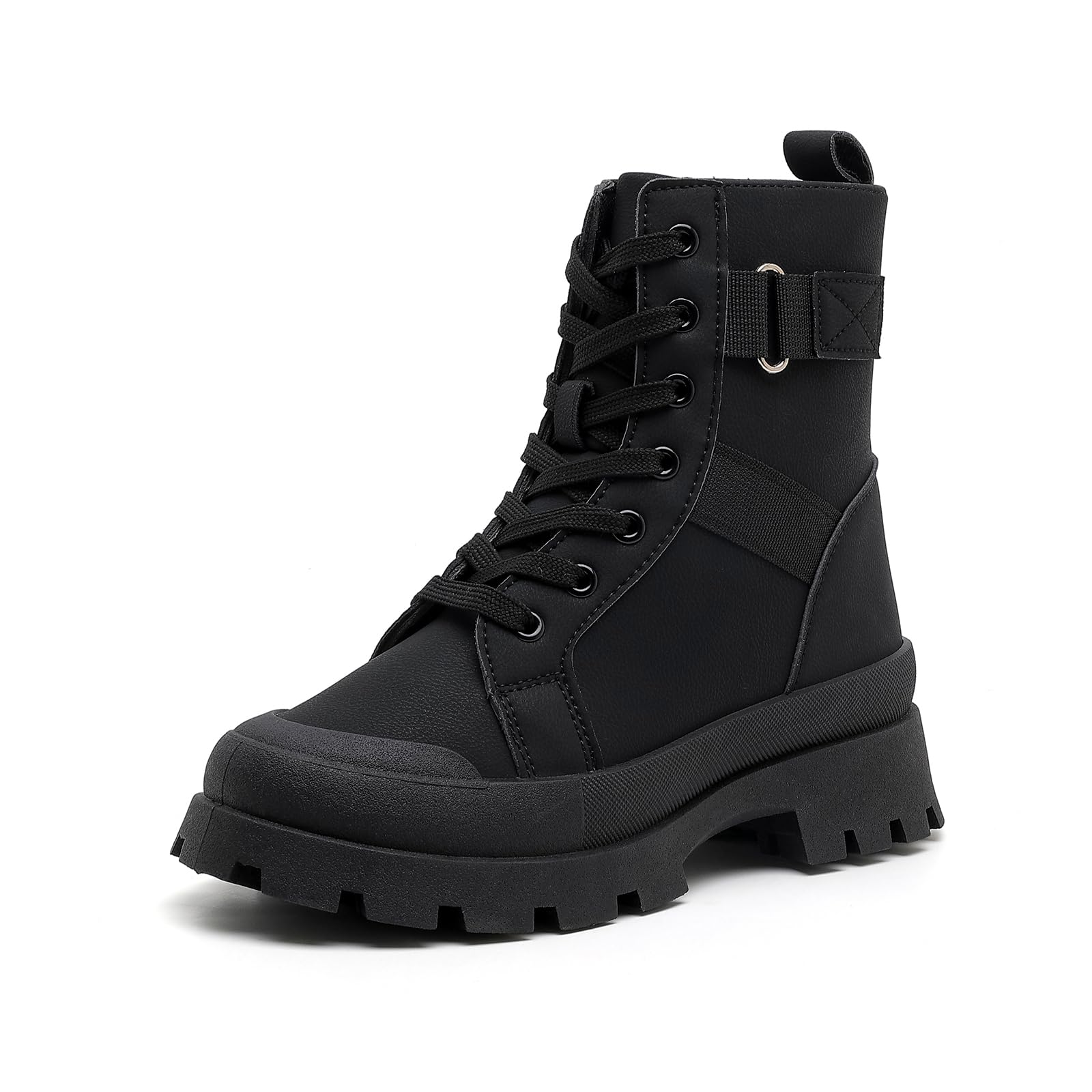 MEMON Womens Black Chelsea Boots Fashion Chunky Platform Booties Casual Combat Booties