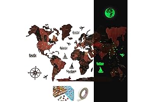 3D Glow in the Dark Wooden World Map - Illuminate Your World, Illuminate Your Dreams