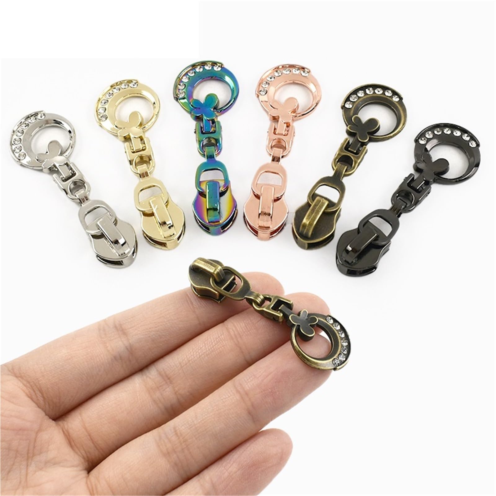 5–30 Stück 5# Nylon-Reißverschlussschieber for Taschen, Reißverschlüsse, Kleidung, Reißverschluss-Reparatur-Sets, DIY-Ersatz for Nähen für Jacken Nähen Mäntel(LightGold,30Pcs)