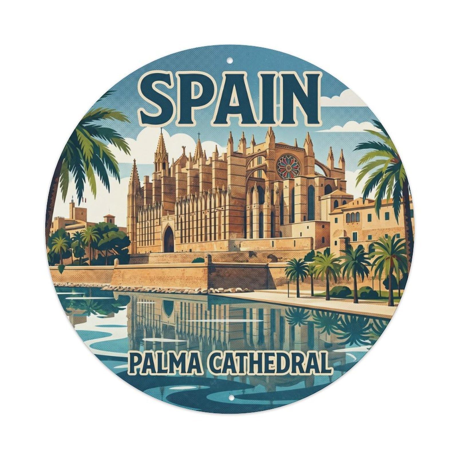 Mallorca Palma Cathedral Spain Landmark Travel Metal Tin Sign