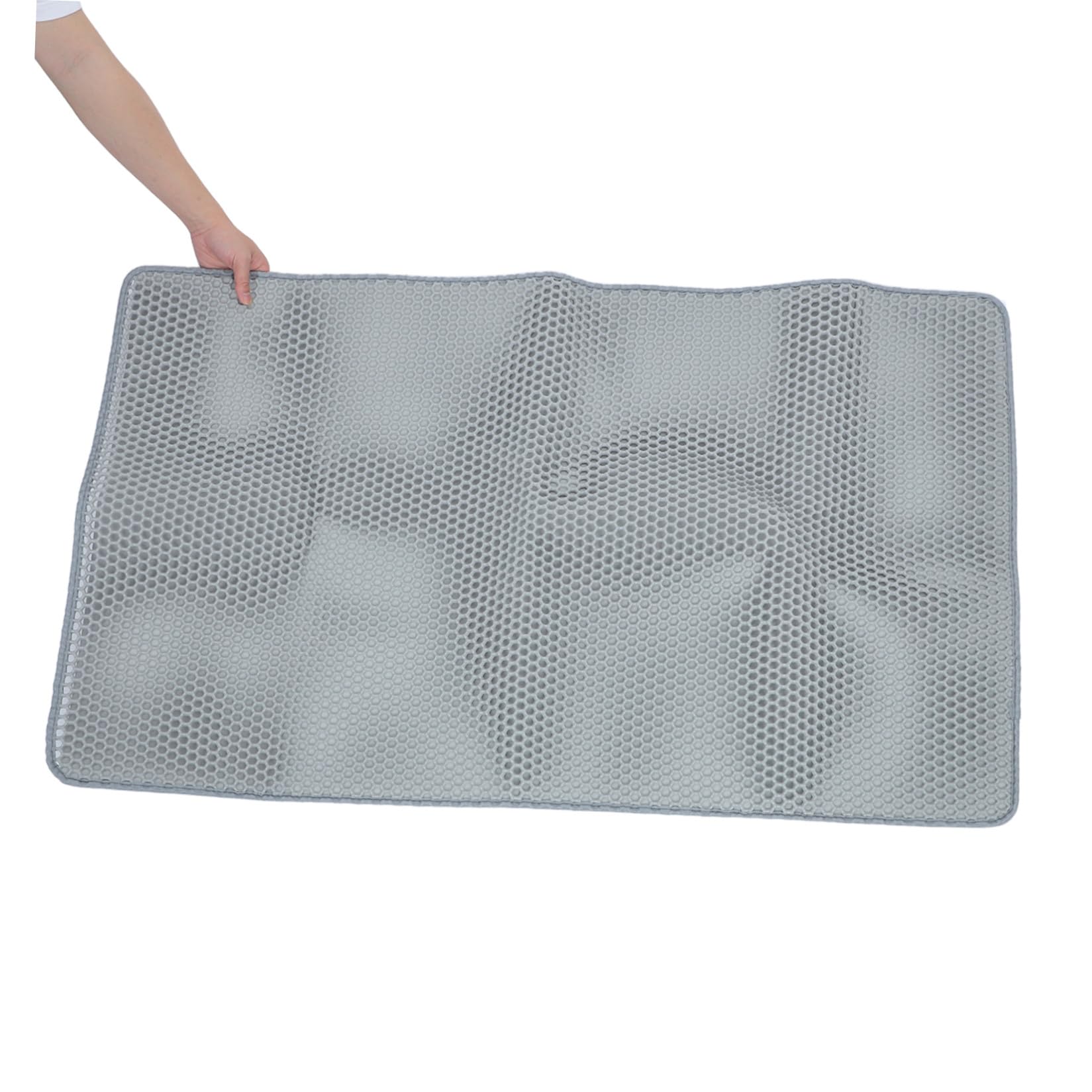 Große Doppellagige Katzenstreu Unterlage 120 X 70cm mit Wabenstruktur aus Eva Urinundurchlässige und Waschbare Katzenmatte für Reise und Zuhause