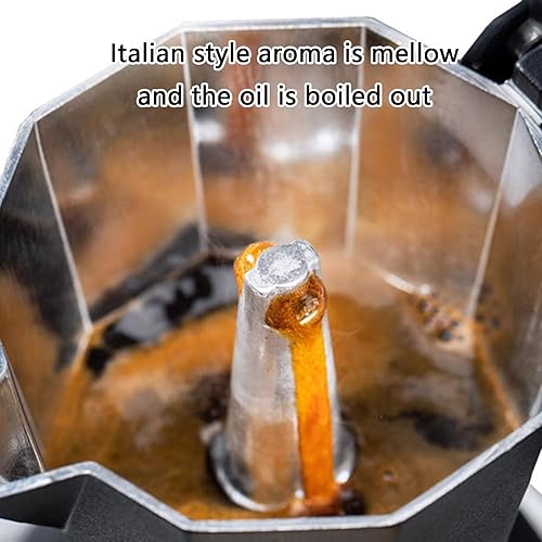 Miniatura 5 de Olla italiana de moca, olla de café expreso, 36 tazas, mango de madera, olla de café expreso, diseño fácil de limpiar para uso en el hogar y