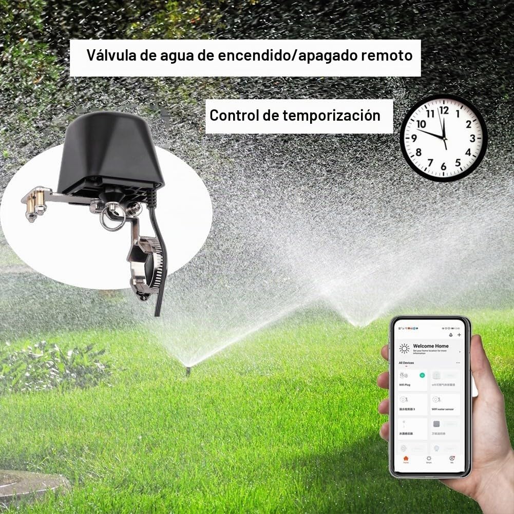 Válvula de agua inteligente WiFi/Bluetooth con control por voz,Para TUYA WiFi 2.4GHz Control de Válvula Control Inteligente Agua/Gas Válvula Tipo Válvula para cocina, jardín y granja