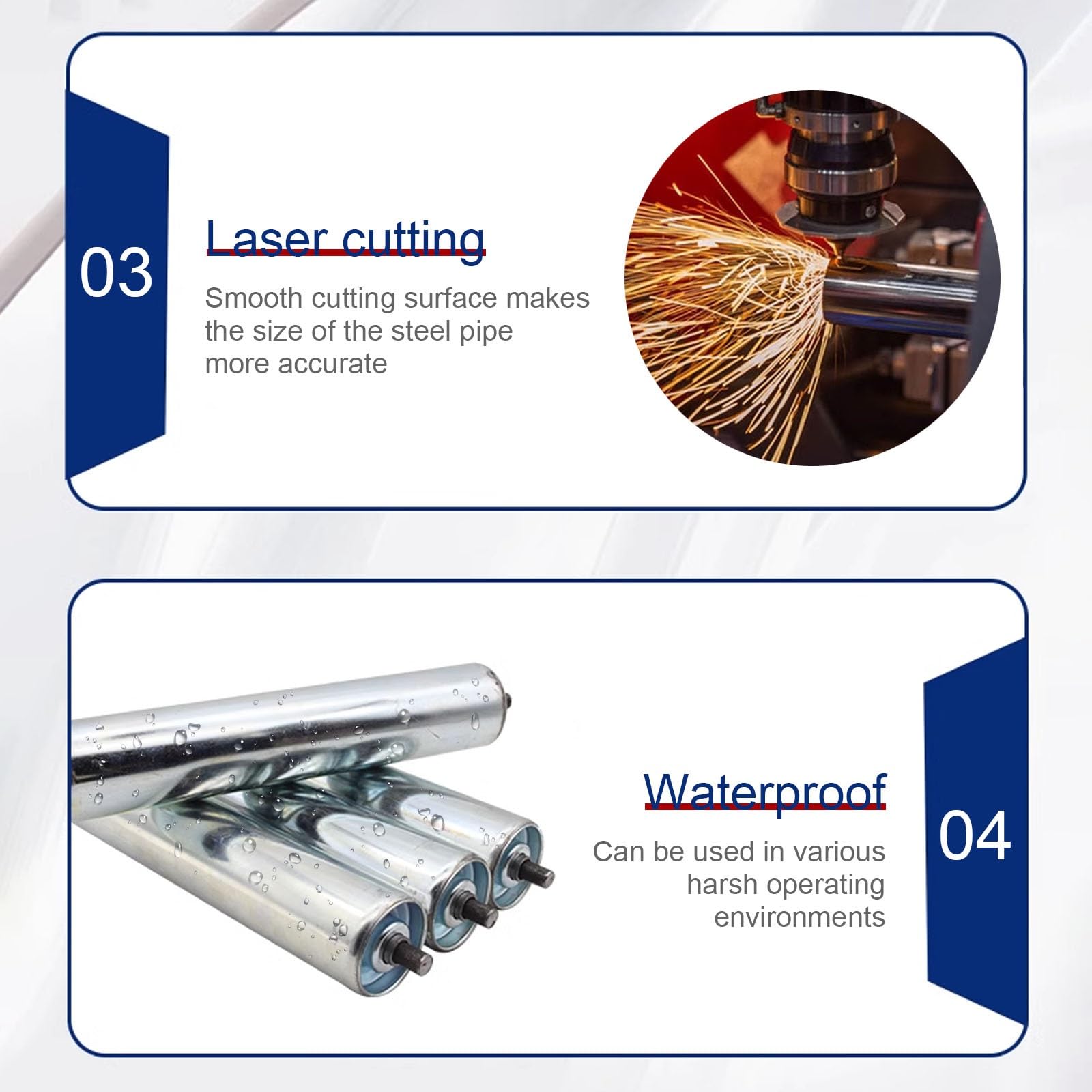 Rodillo transportador, Rodillos transportadores 50 x (150-1000) mm, paquete de 3(5pcs,50 * 300mm)