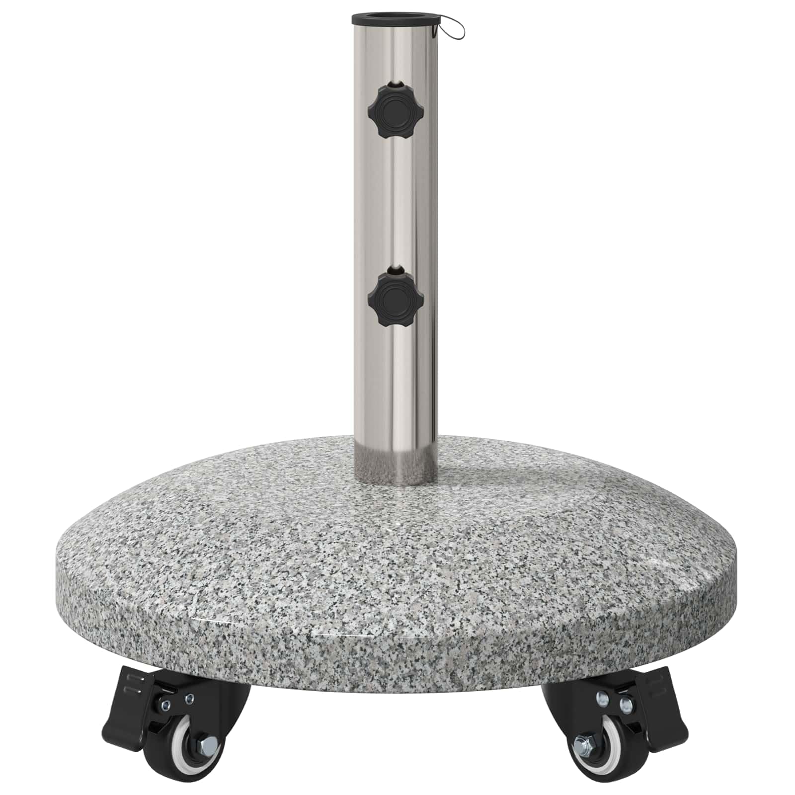 Granit podstawa parasola z kółkami, na drążek 4-5 cm, waga 27,2 kg, odporny na warunki atmosferyczne stojak na parasol przeciwsłoneczny na balkon, taras, do ogrodu, patio, wytrzymała podstawa