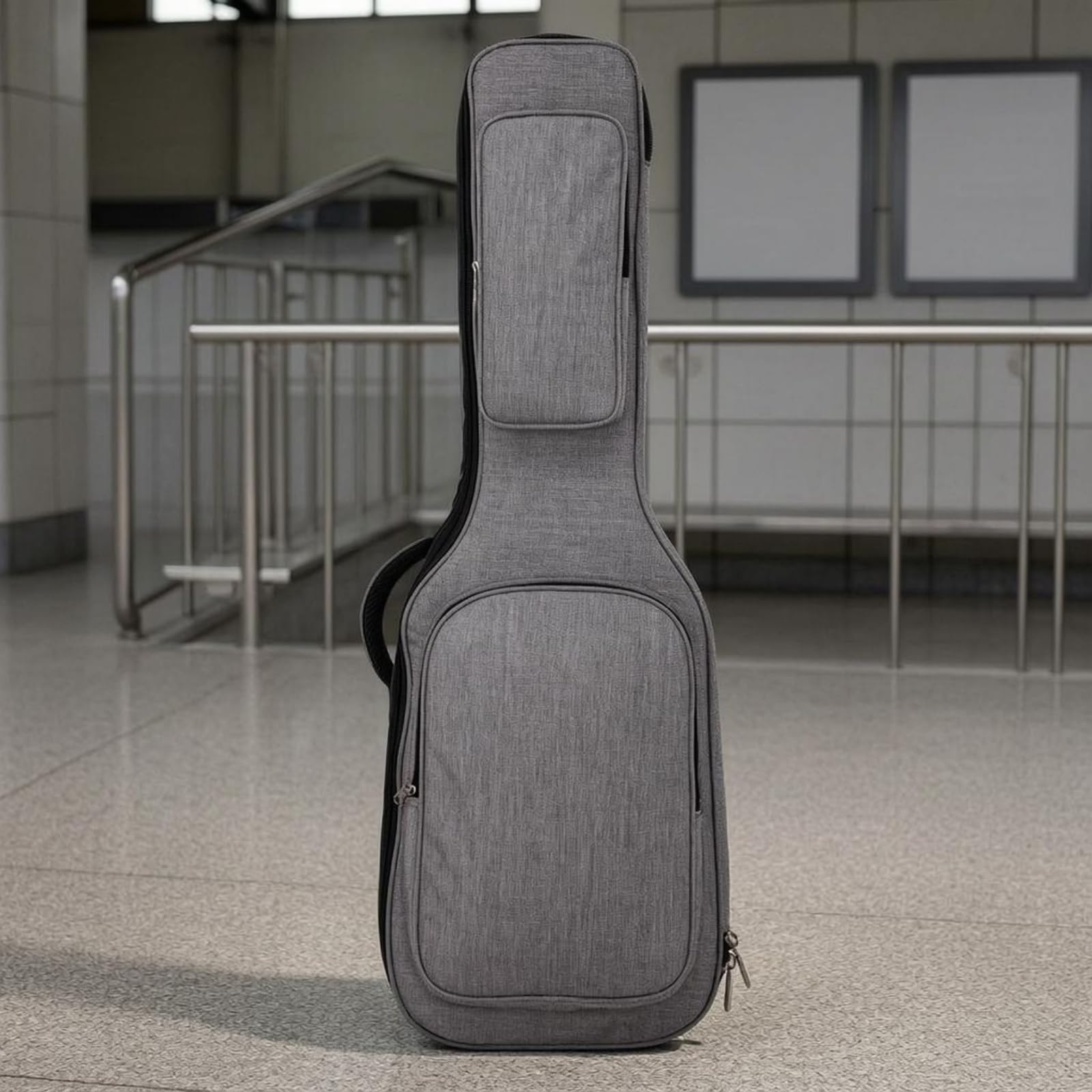 Qianly Bolsa Acolchada Guitarra Eléctrica Asas Transporte Funda Guitarra Eléctrica Ligera Accesorio Musical, Confortable con Forro De Franela Gris Niebla