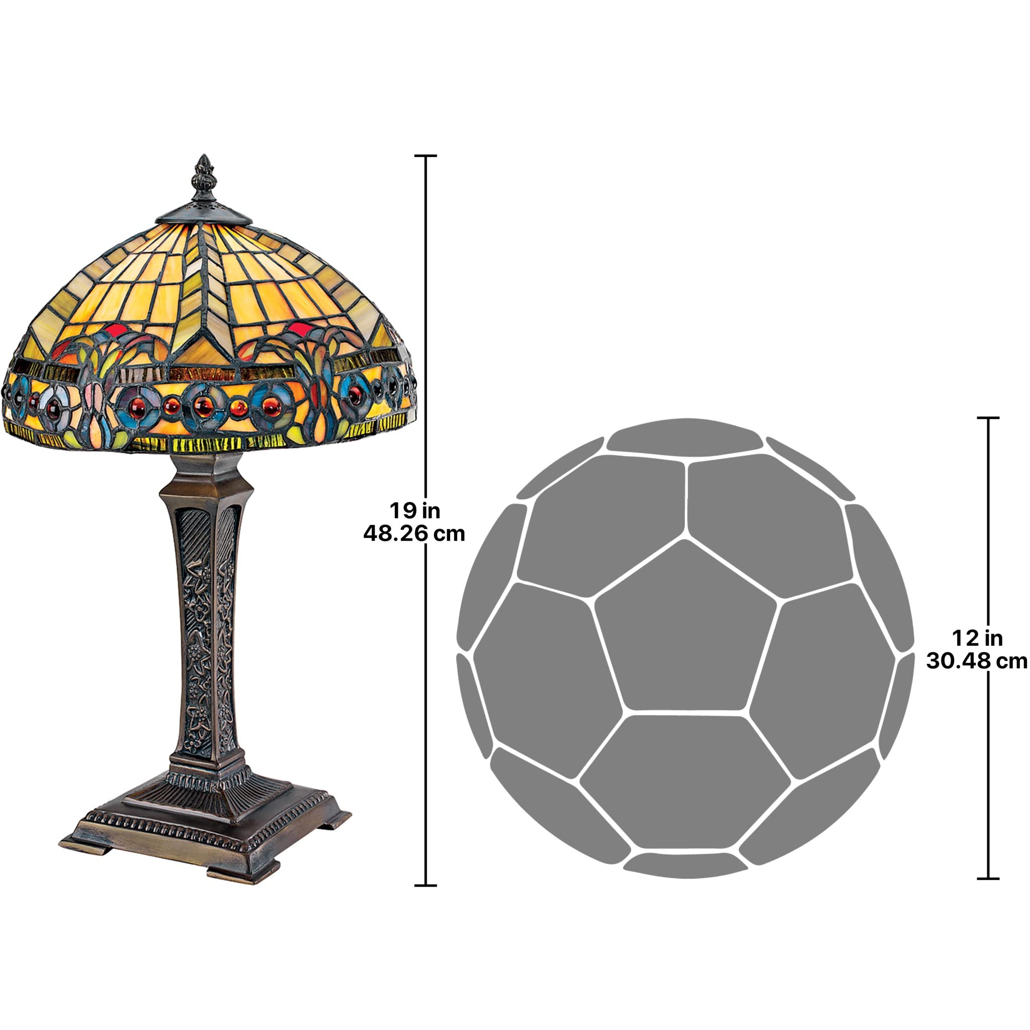 Design Toscano The Carlisle Beaux-Arts Stained Glass Lamp - Table