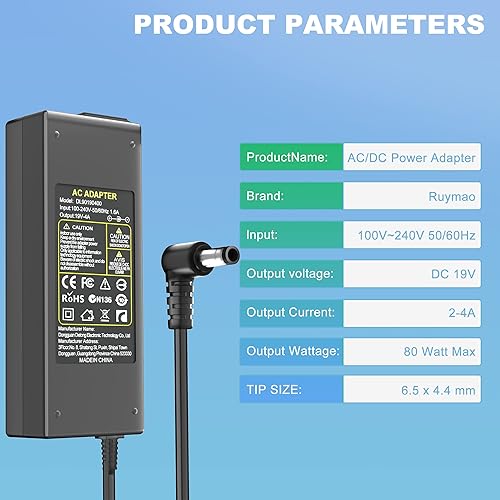 Miniatura 6 de Cable de alimentación adaptador de CA y CC para LG Electronics de 19" 20" 22" 23" 24" 27" 29" 32" 34" UltraWide IPS Curvo LED 4K UHD Monitor