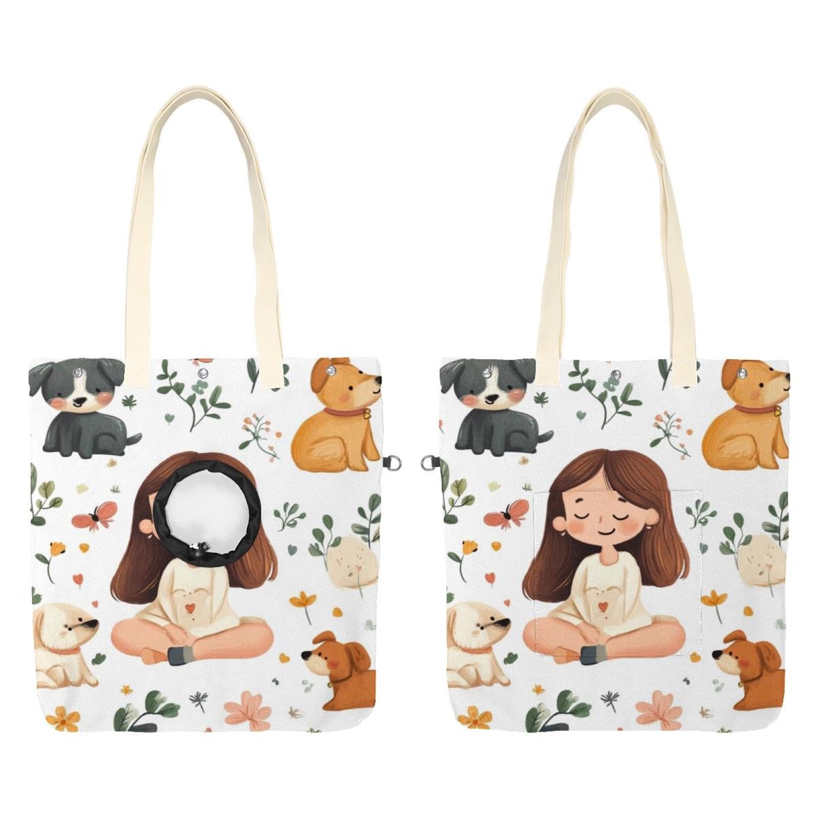 Sac à bandoulière pour chat anti-stress avec attache de sécurité intérieure
