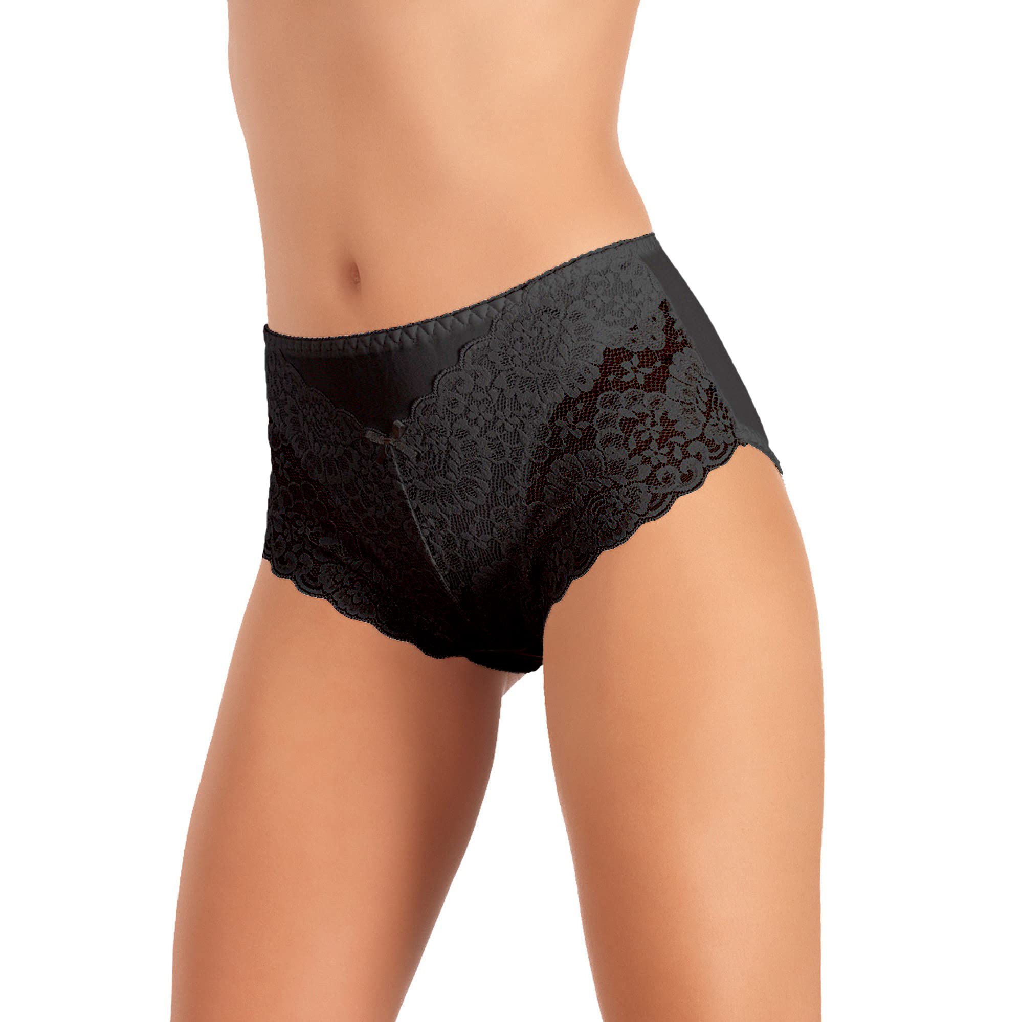 JADEA 18 Pezzi Slip Vita Alta Effetto Pancerina Donna 792 Pizzo e Cotone Modal