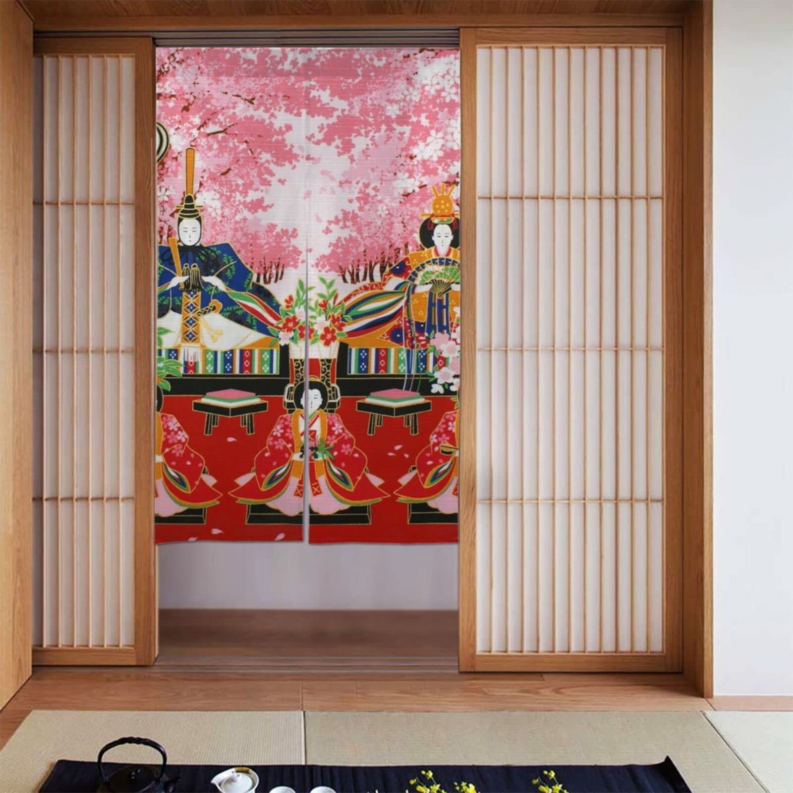 【値下げ】のれん　ひな祭り　雛祭り　麻　お雛様　暖簾　母の日　開店祝い　新築祝い 楽天市場】雛人形 ひな祭り /麻タペストリー：雛の宴（受注製作