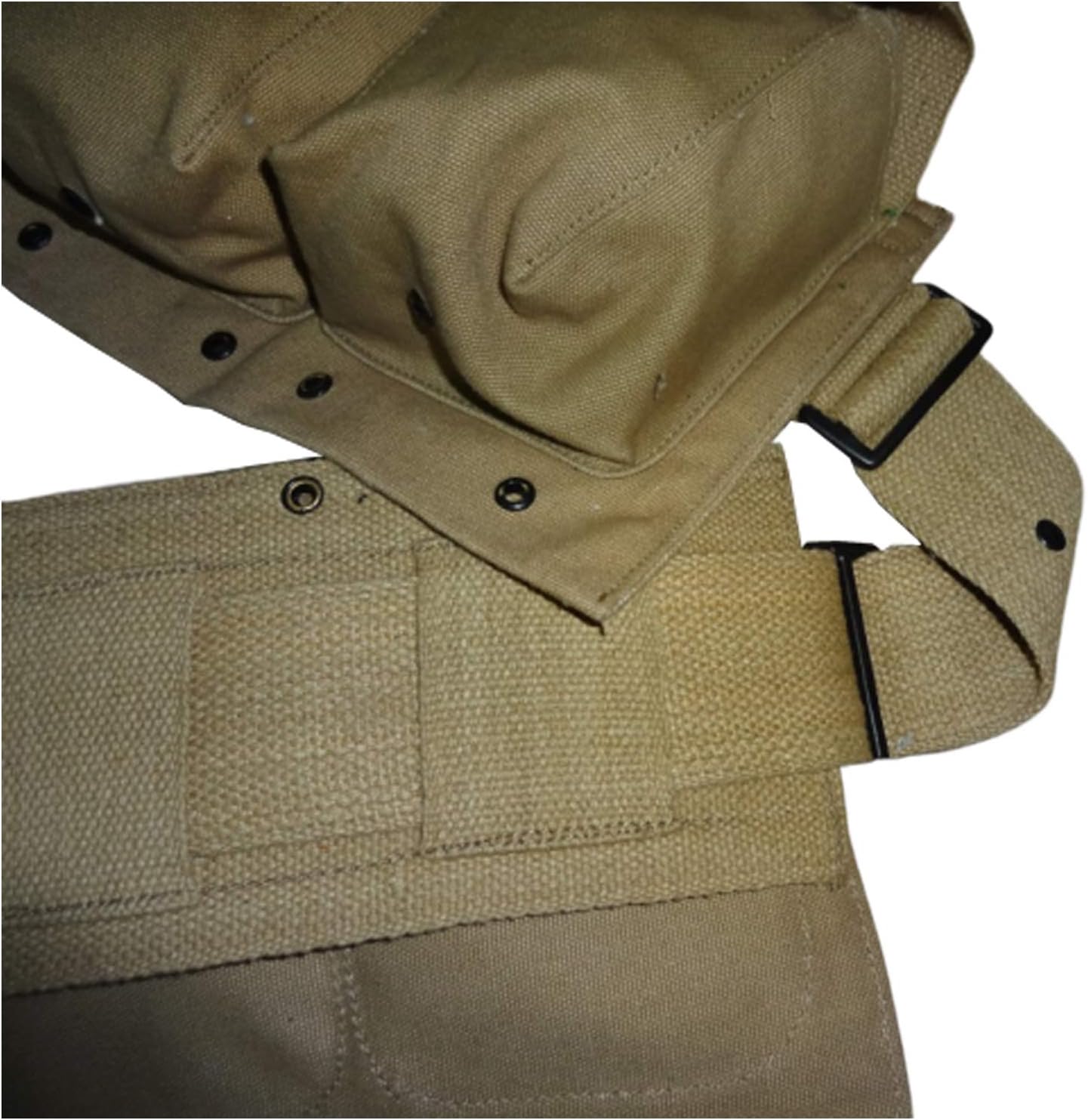 warreplicaWWII US M1937 BAR Magazine Belt|Authentic Khaki Canvas Reproduction|6-Pocket Ammo Carrier for 20-Round Magazines|Durable Military Field Gear for Historical Reenactments & Collectors
