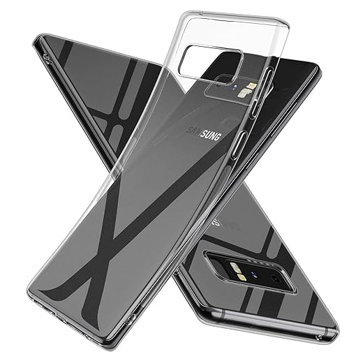 SNOSHO Galaxy Note 8 Clear Case,Slim Thin TPU Soft Silicone Skin Flexible Lightweight Gel Shockproof Anti-Scratch Protective Cases Cover for Samsung Galaxy Note 8,Crystal Clear