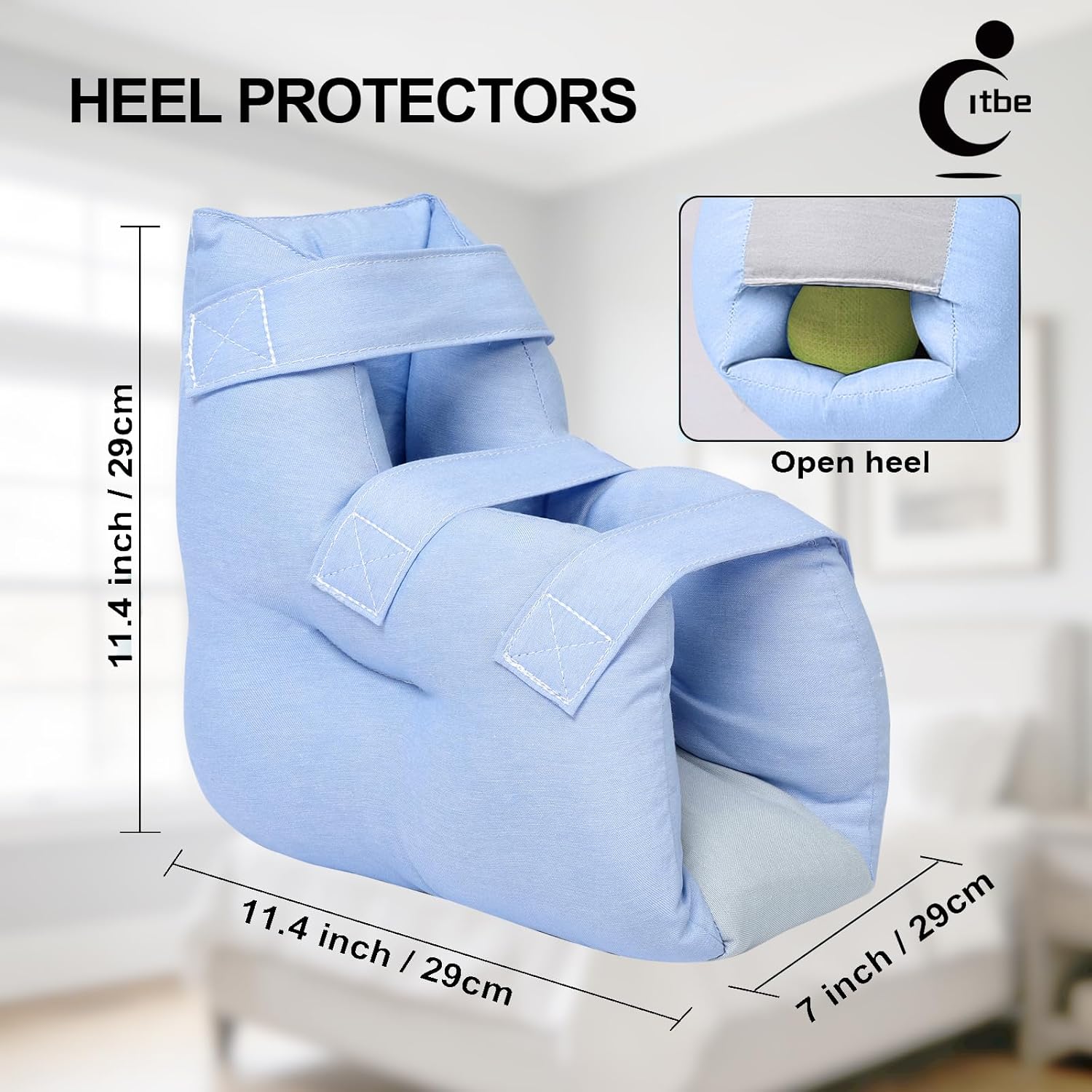 Adjustable Heel Protector Cushion for Elderly Bedridden, Pressure Relief Heel Boot for Bedsore Prevention, Foot Support Pillow for Surgery Recovery, Heel Pressure & Deep Tissue Injury Healing Therapy